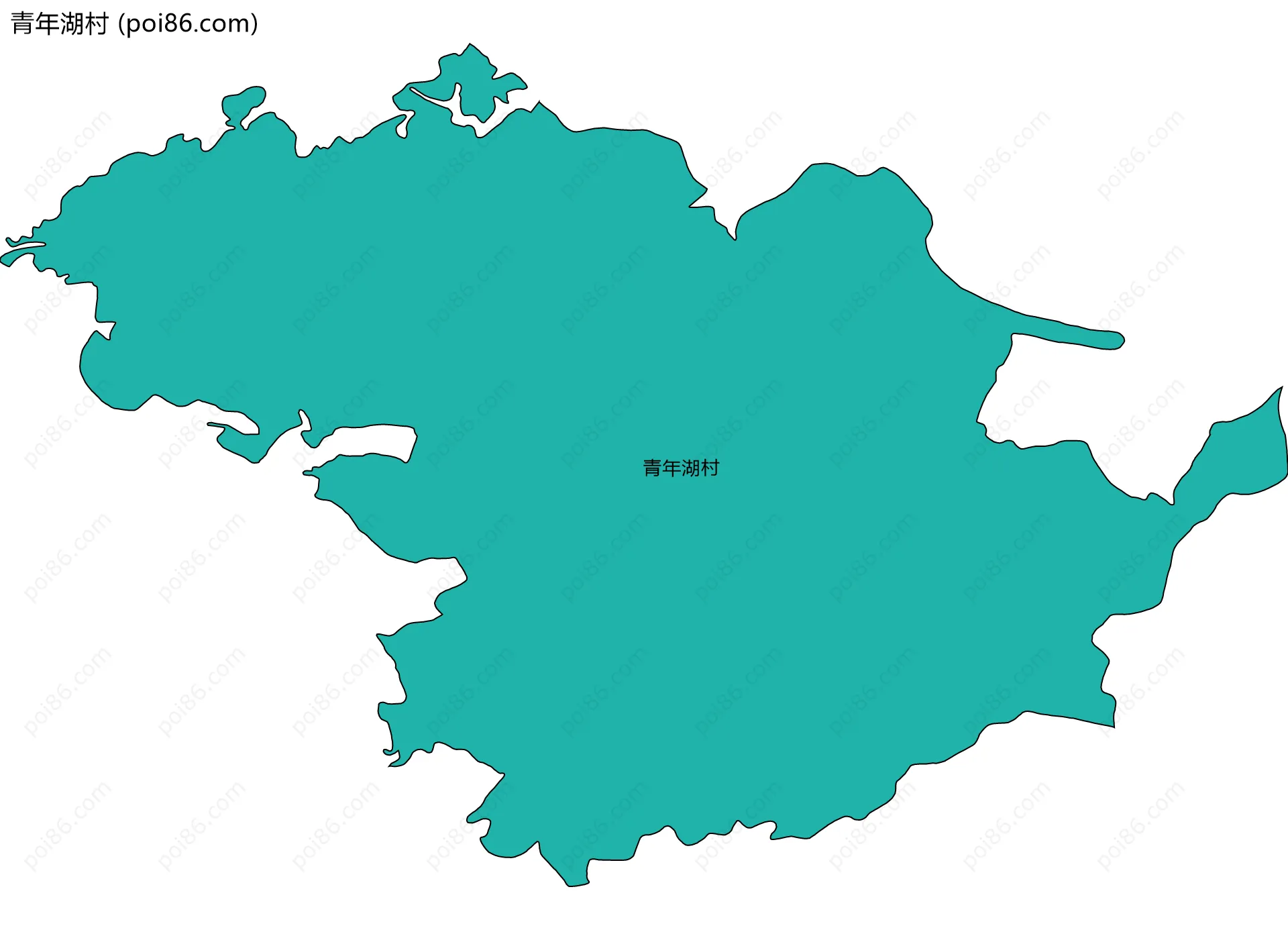青年湖村边界地图