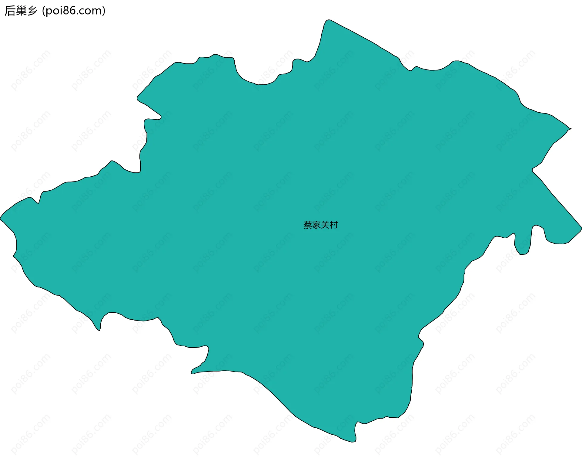 后巢乡边界地图(五级行政区划)