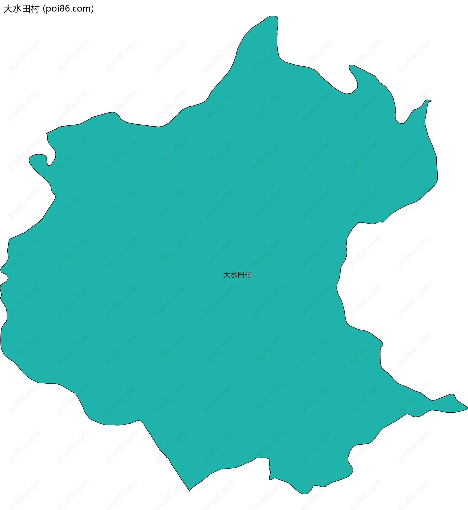 大水田村边界地图