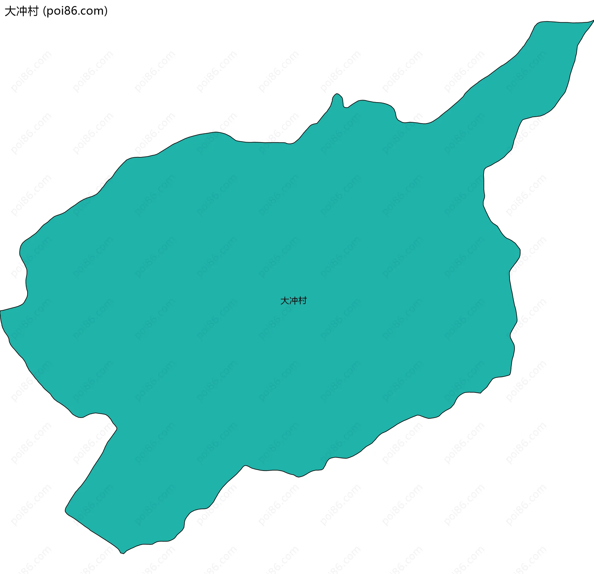 大冲村边界地图