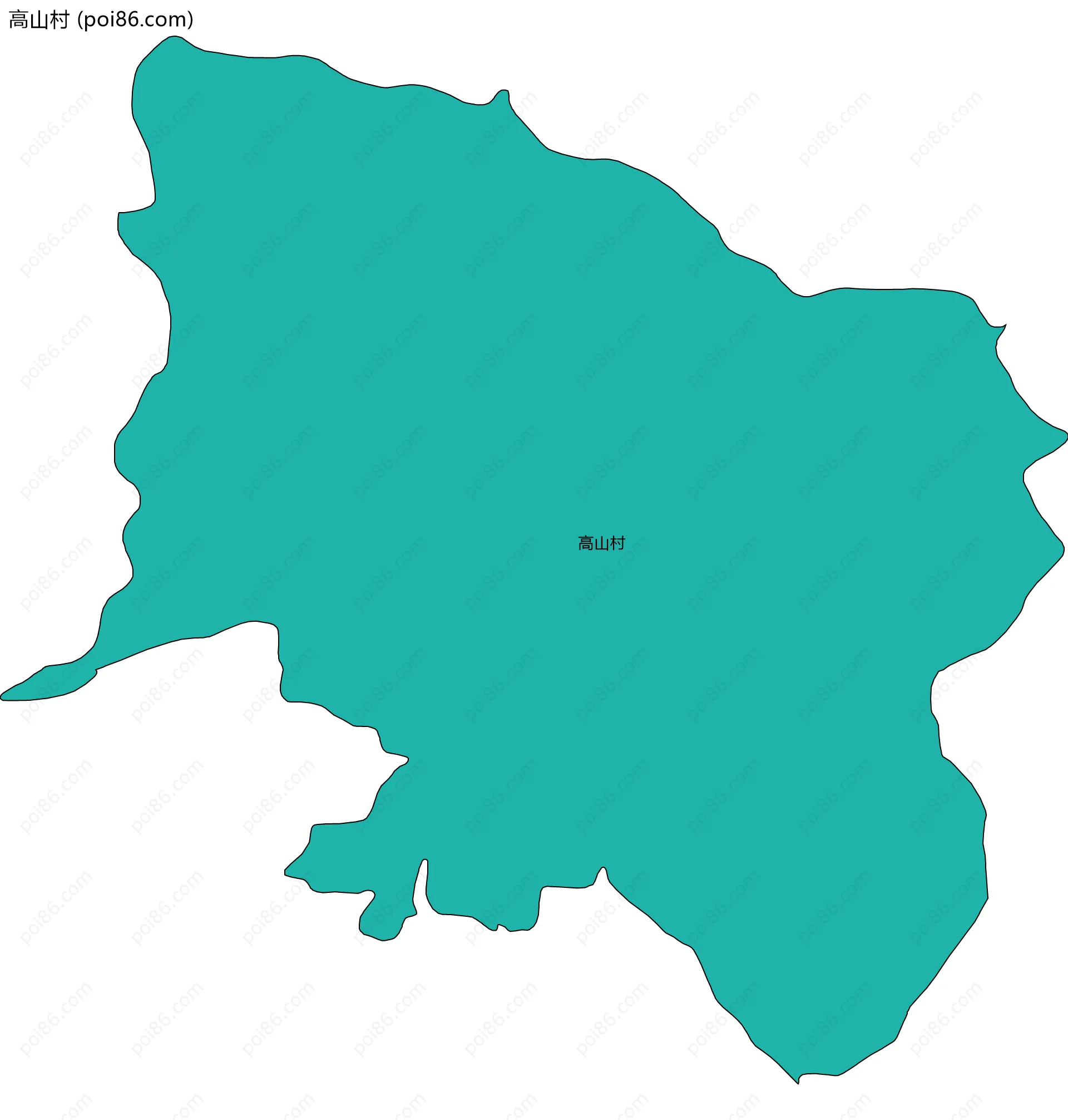 高山村边界地图