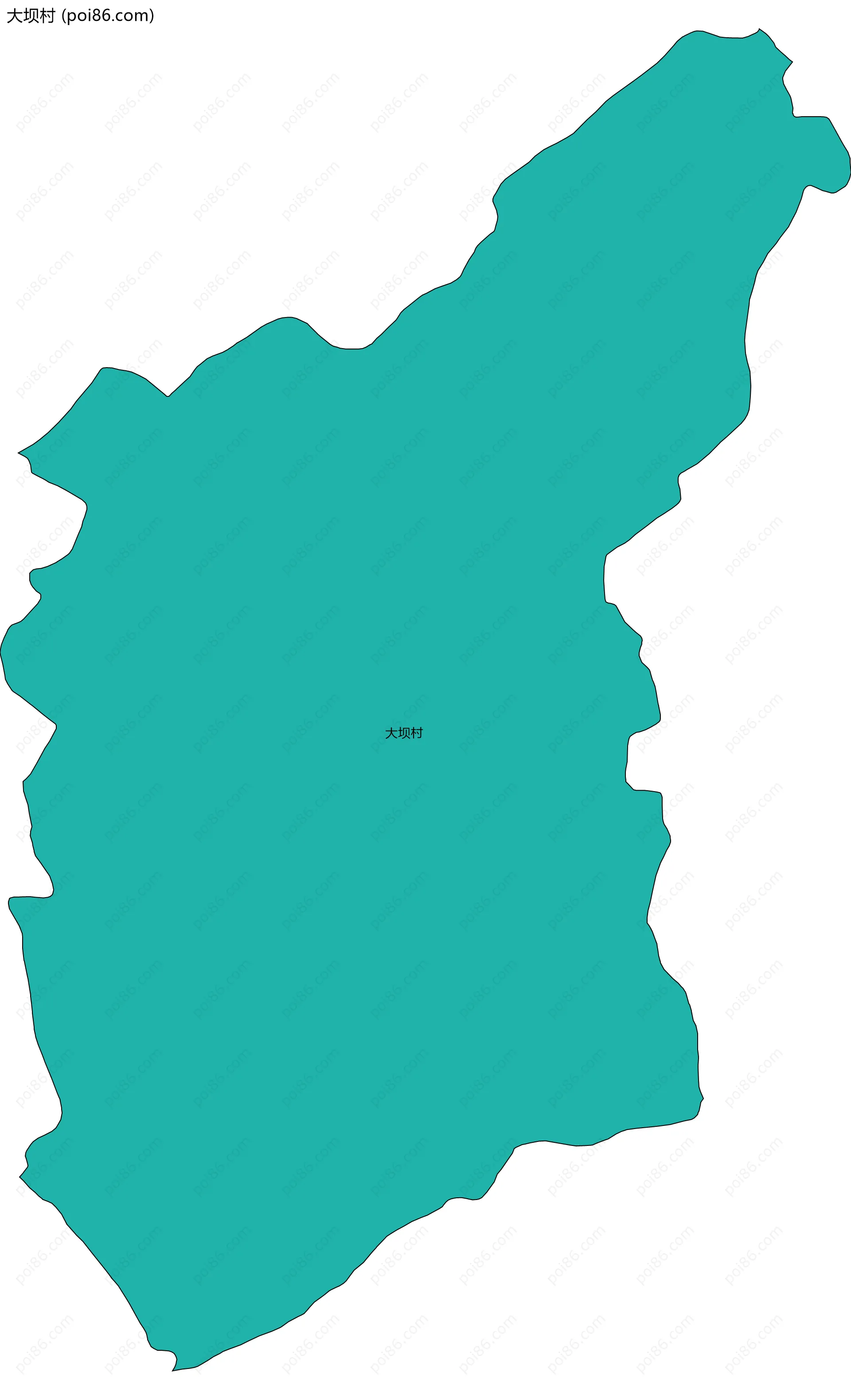 大坝村边界地图