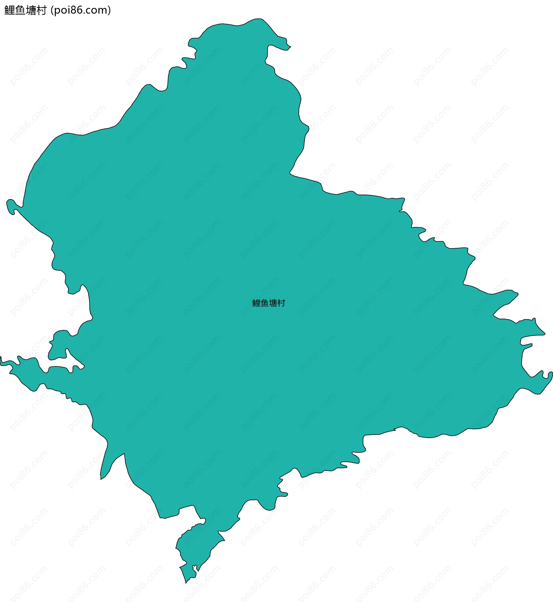 鲤鱼塘村边界地图