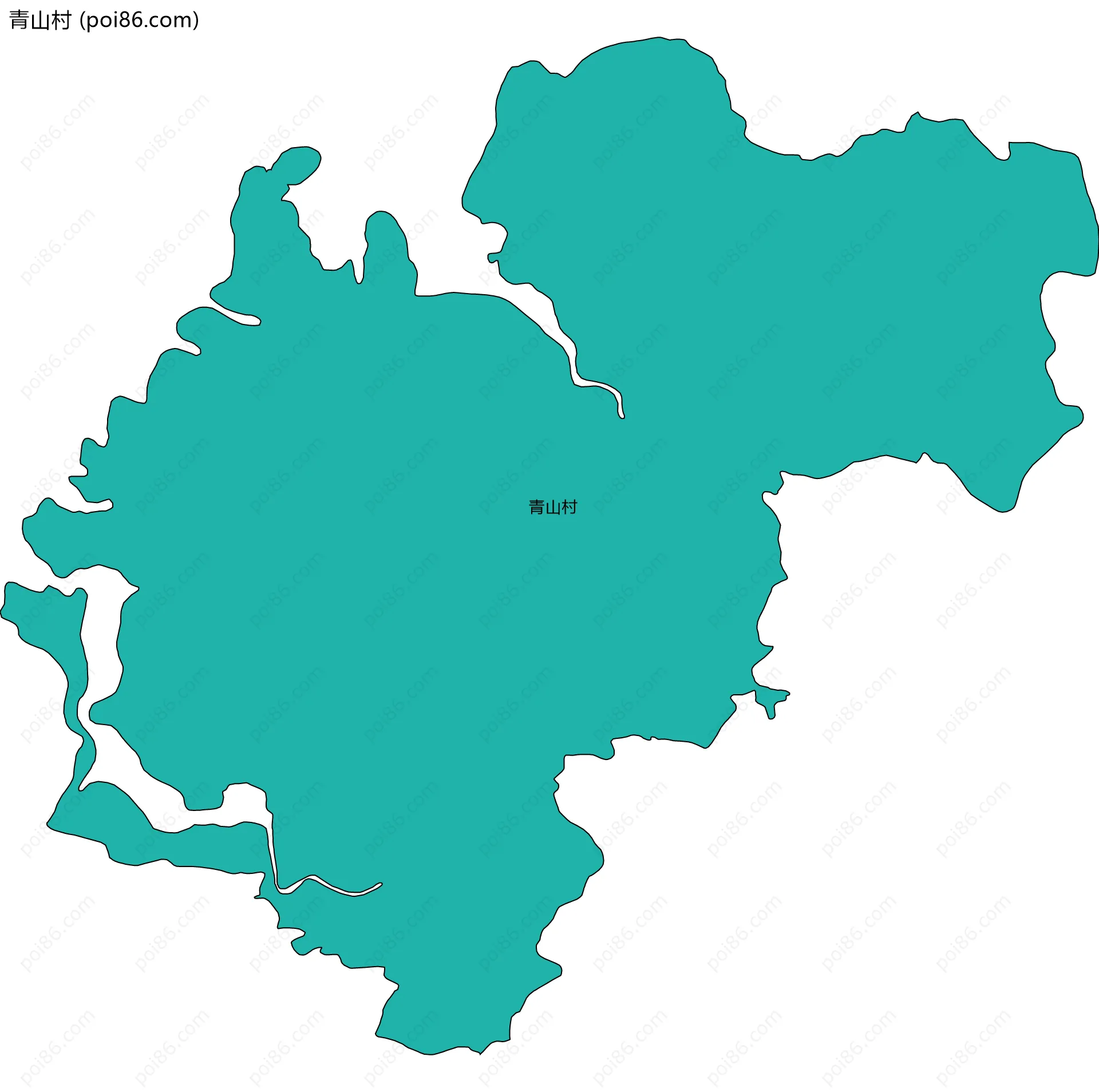 青山村边界地图