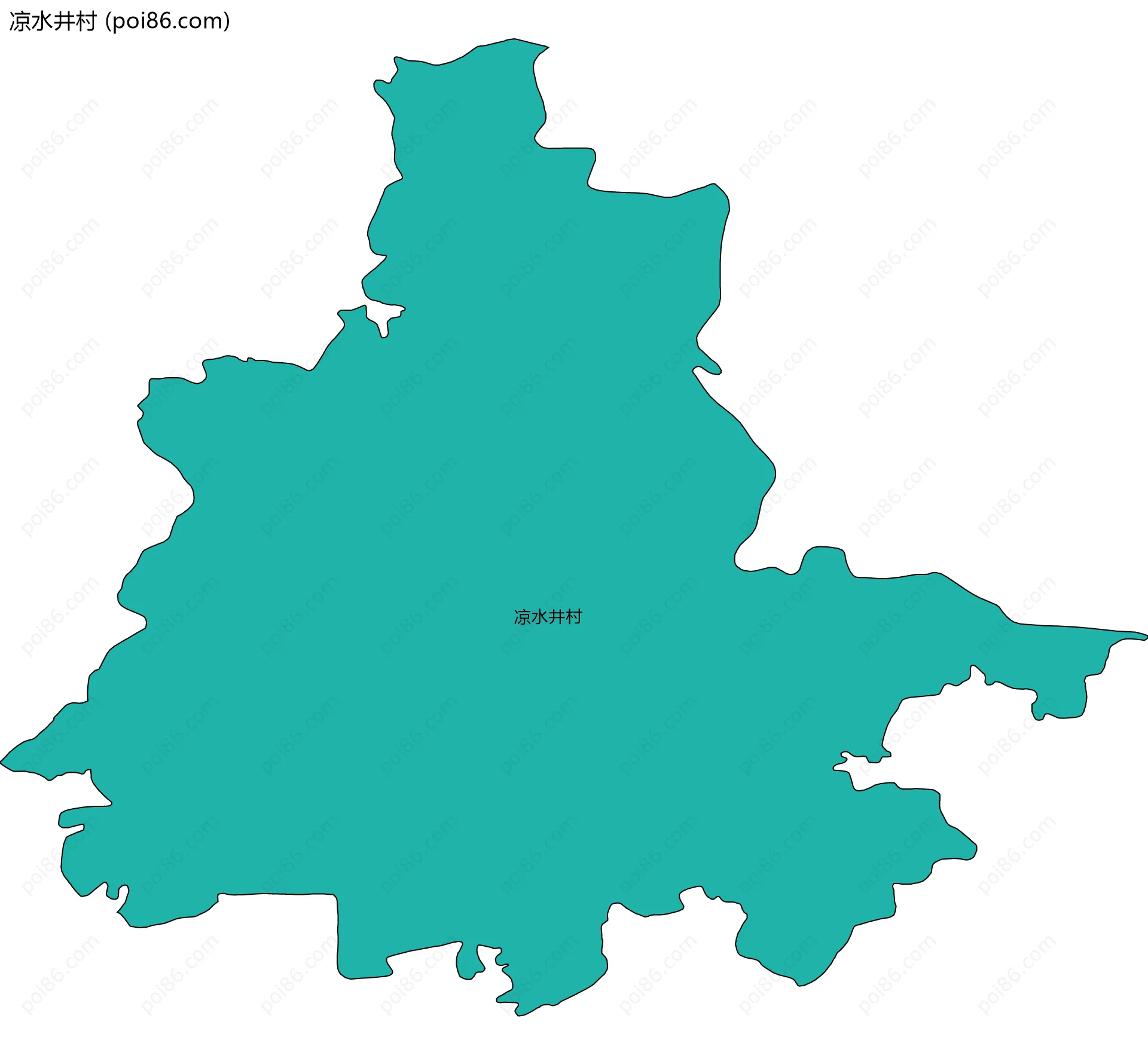 凉水井村边界地图