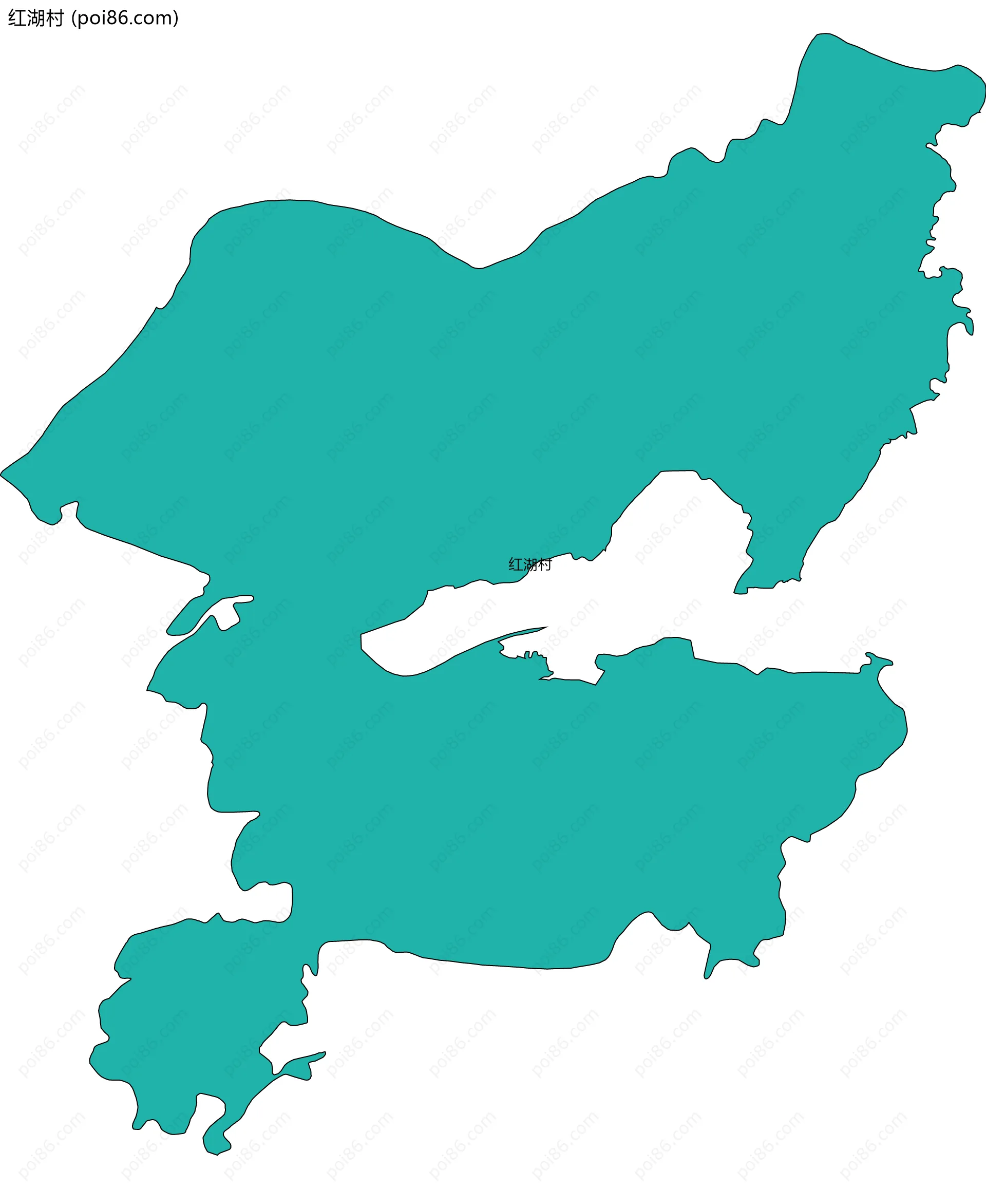 红湖村边界地图