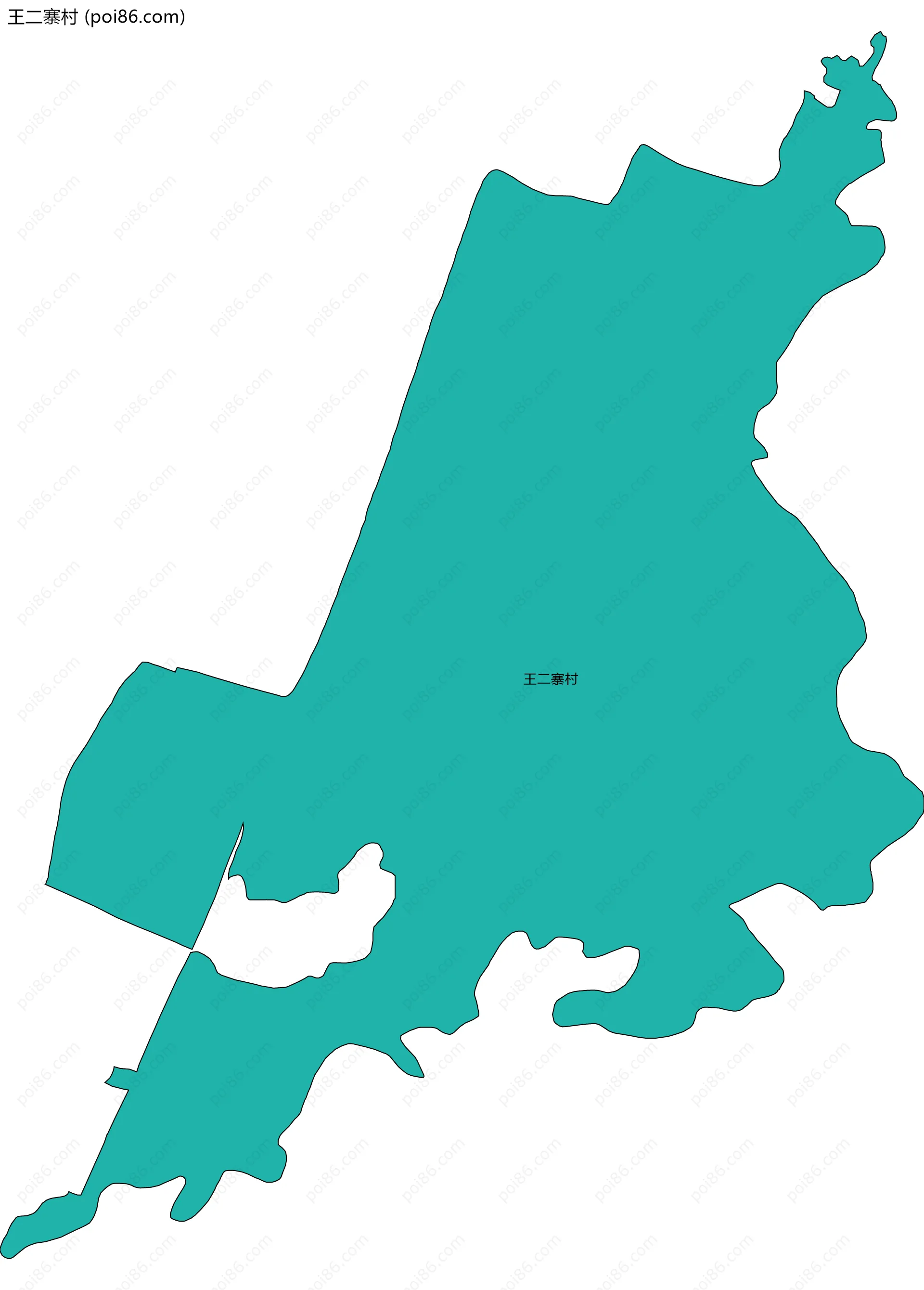 王二寨村边界地图
