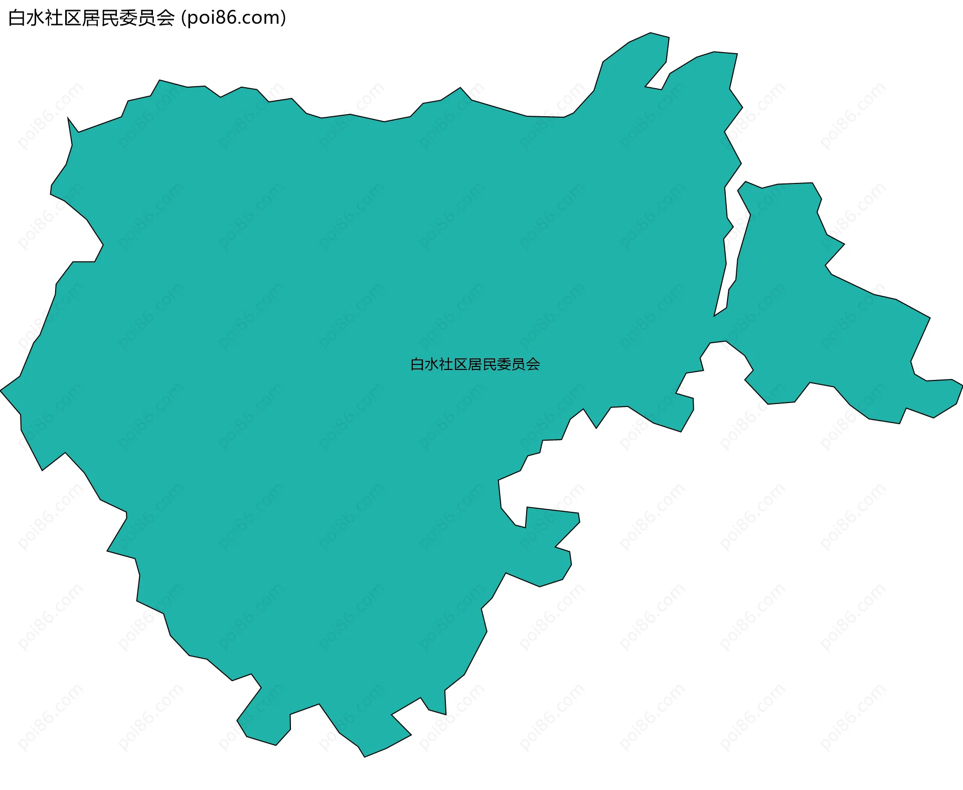 白水社区居民委员会边界地图