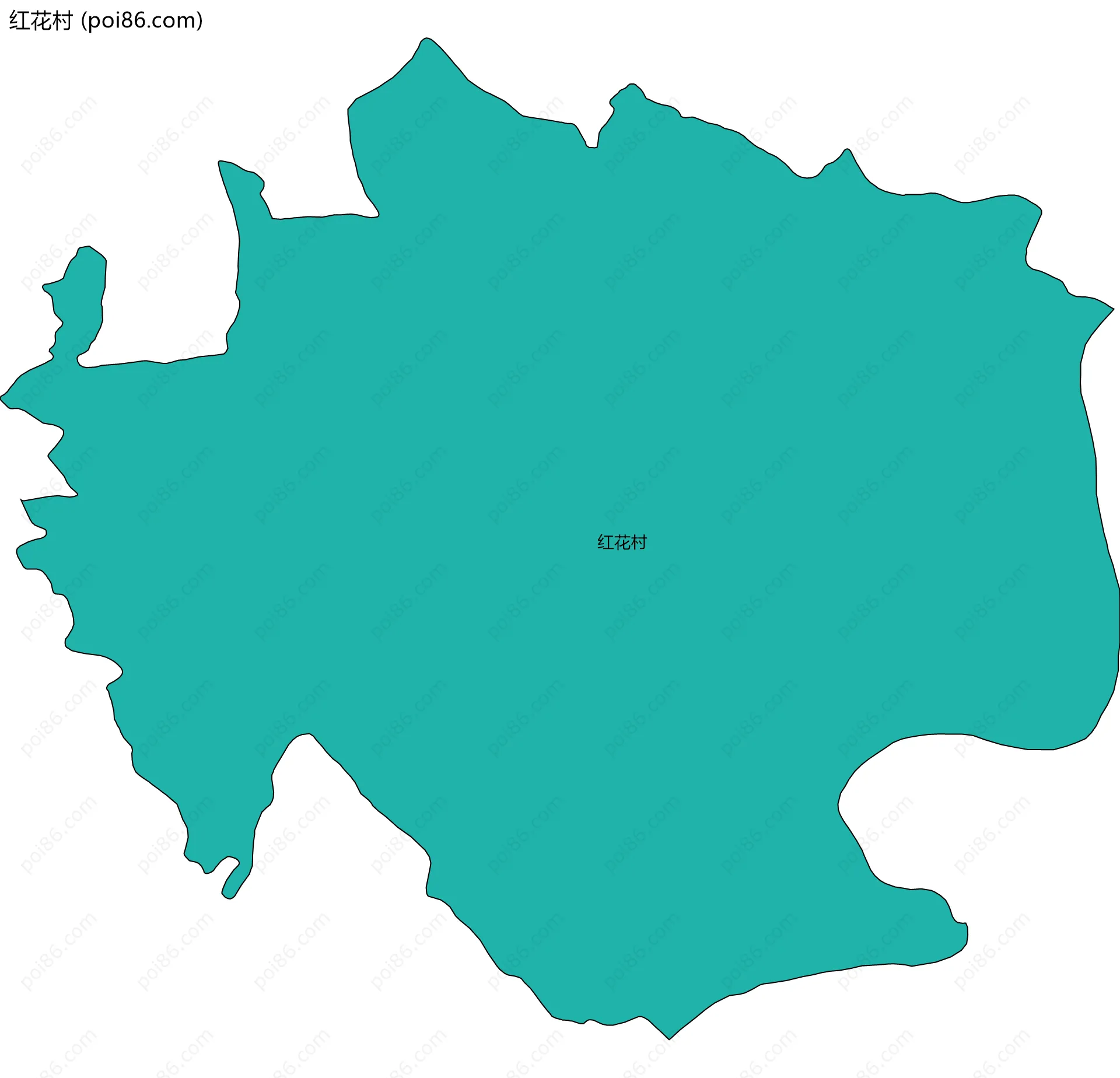 红花村边界地图