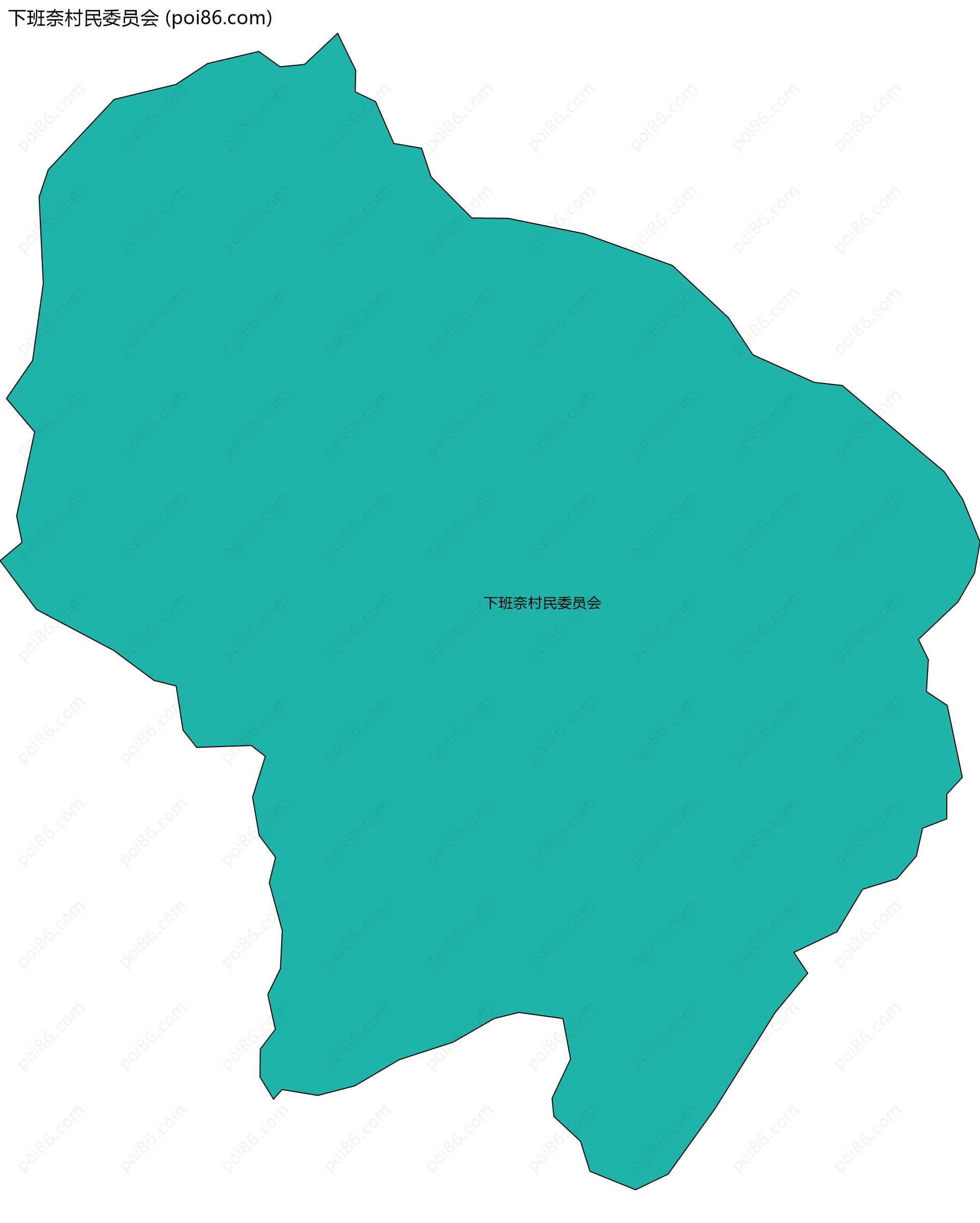 下班奈村民委员会边界地图