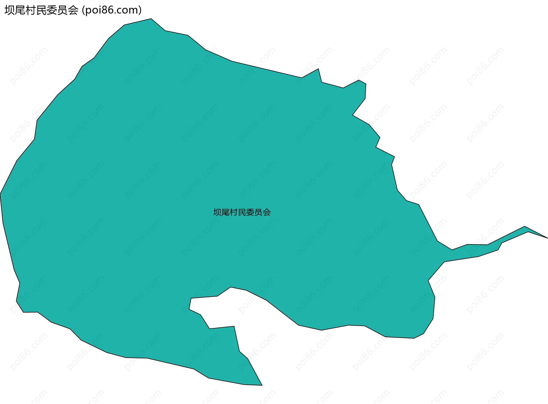 坝尾村民委员会边界地图