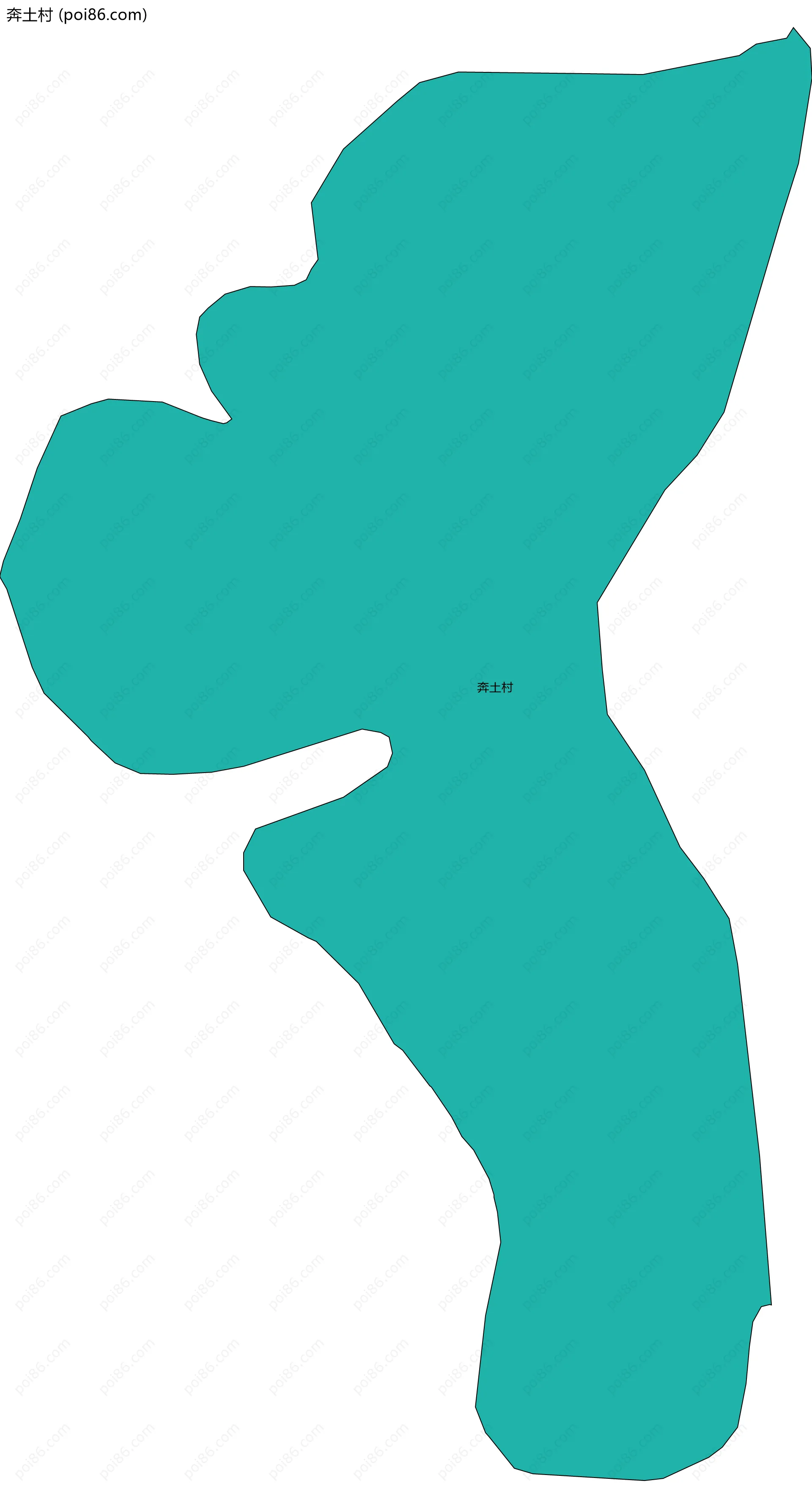 奔土村边界地图