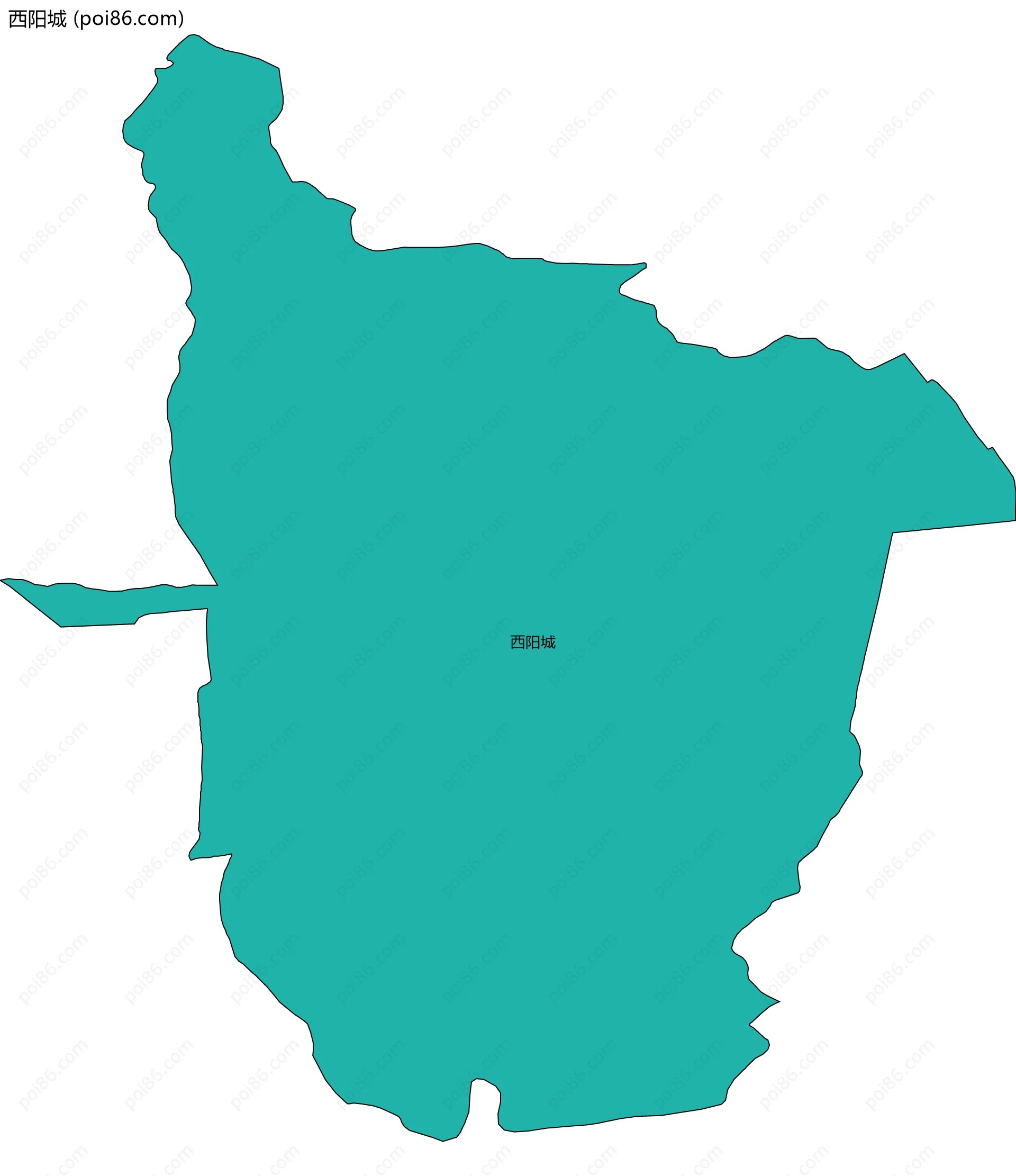 西阳城边界地图