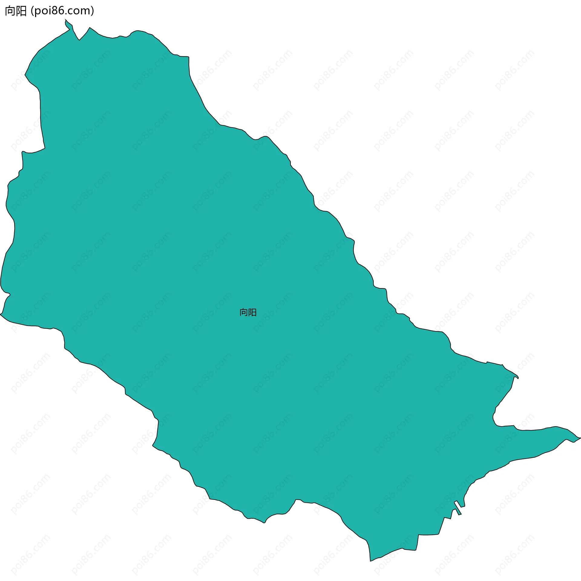 向阳边界地图
