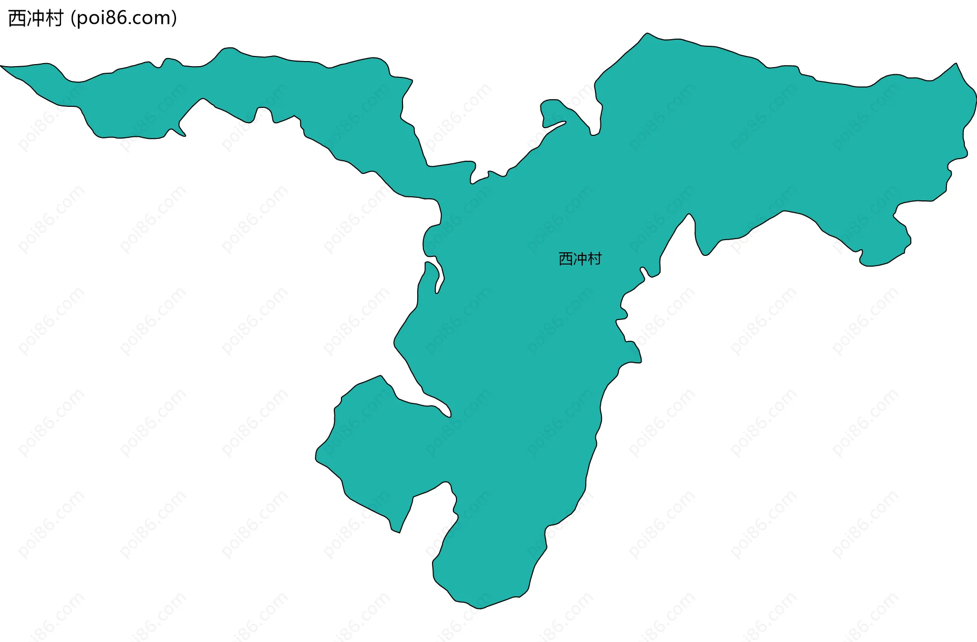 西冲村边界地图