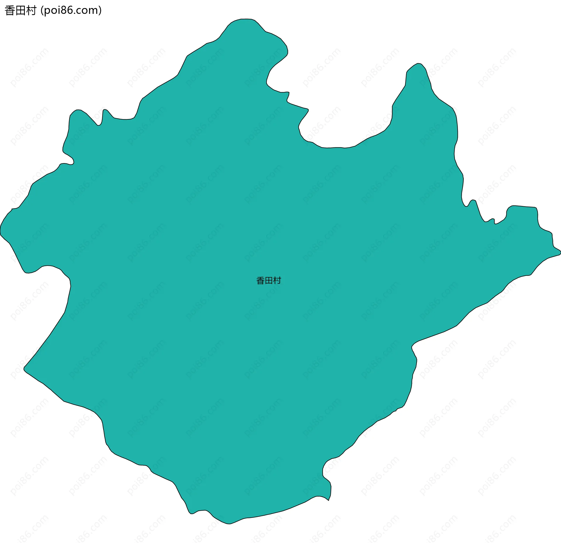 香田村边界地图