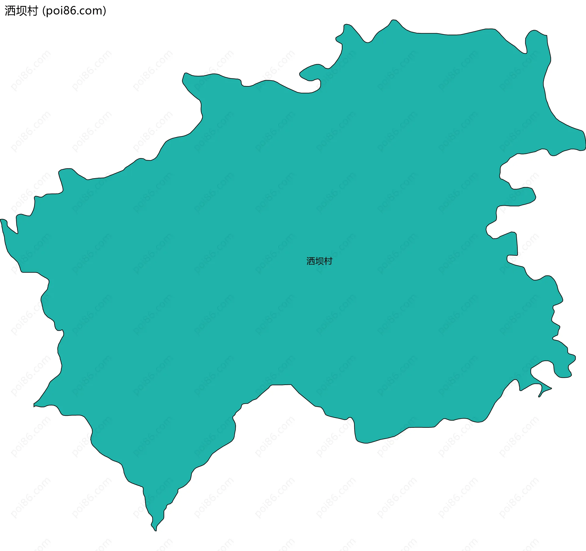 洒坝村边界地图