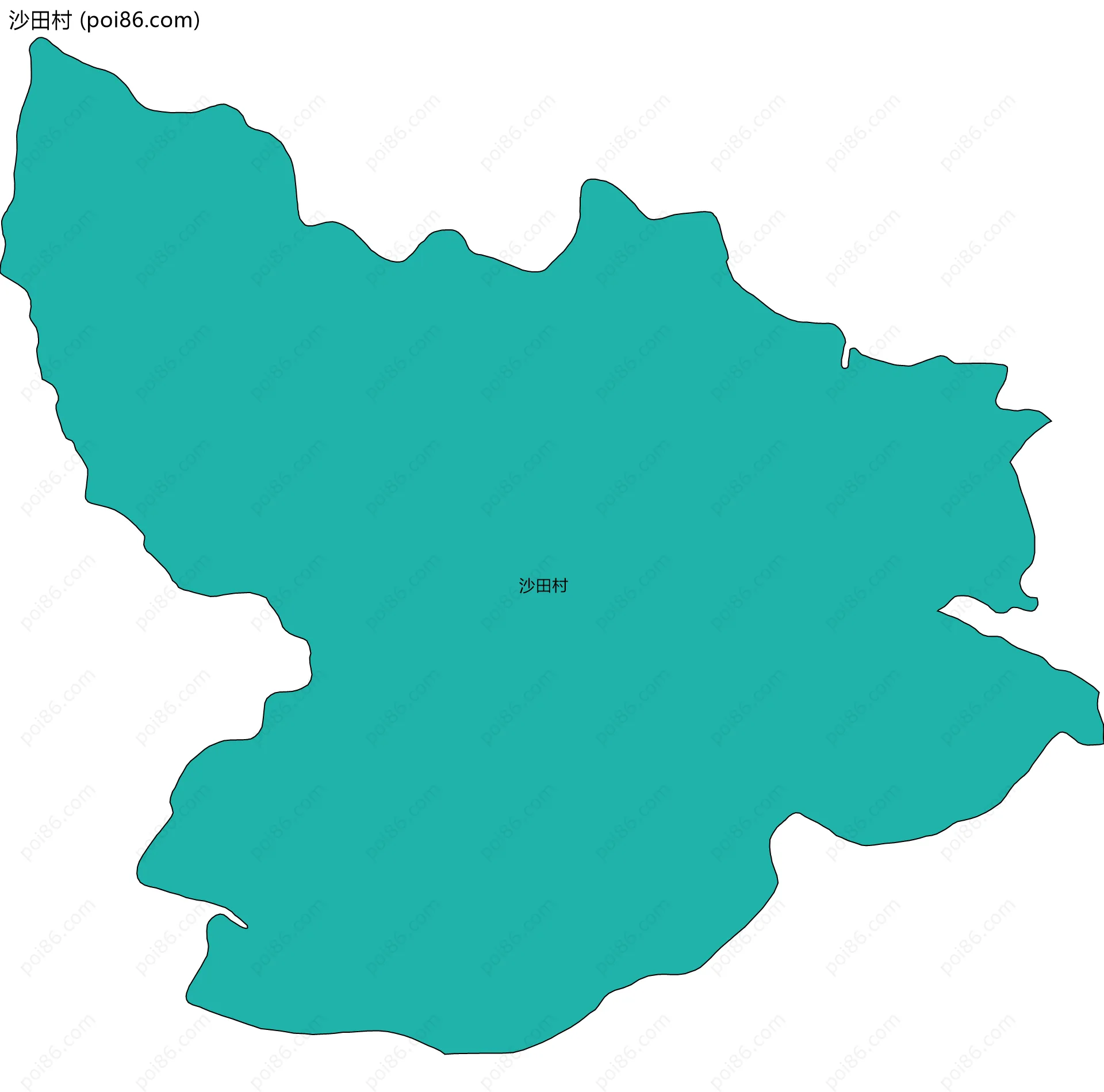 沙田村边界地图