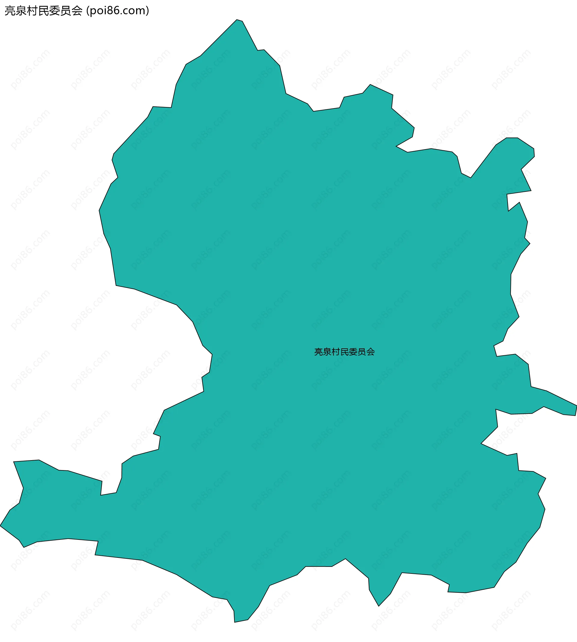 亮泉村民委员会边界地图