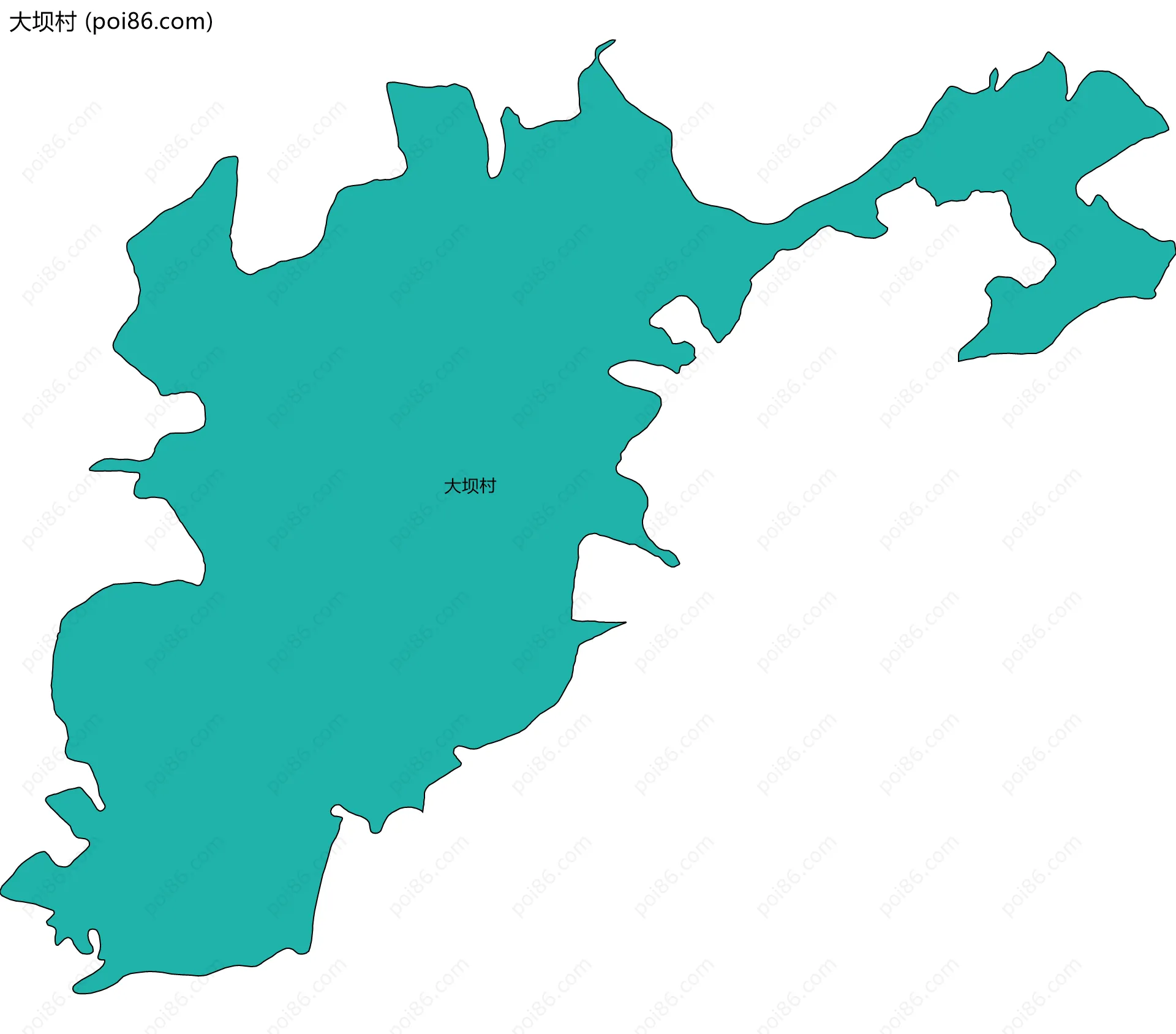 大坝村边界地图