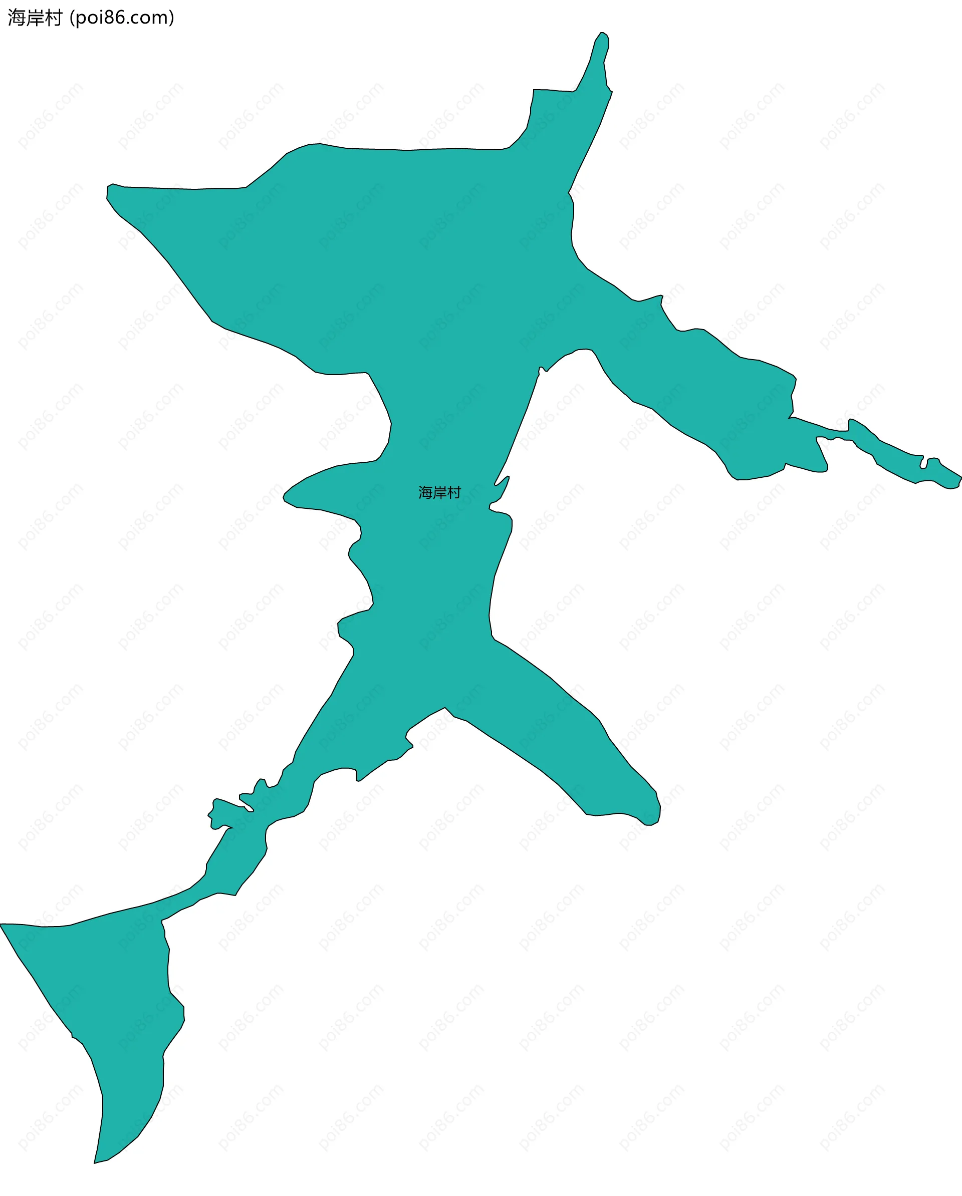 海岸村边界地图