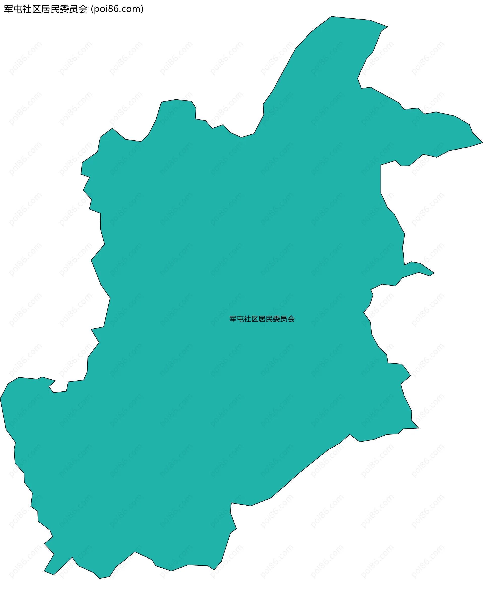 军屯社区居民委员会边界地图
