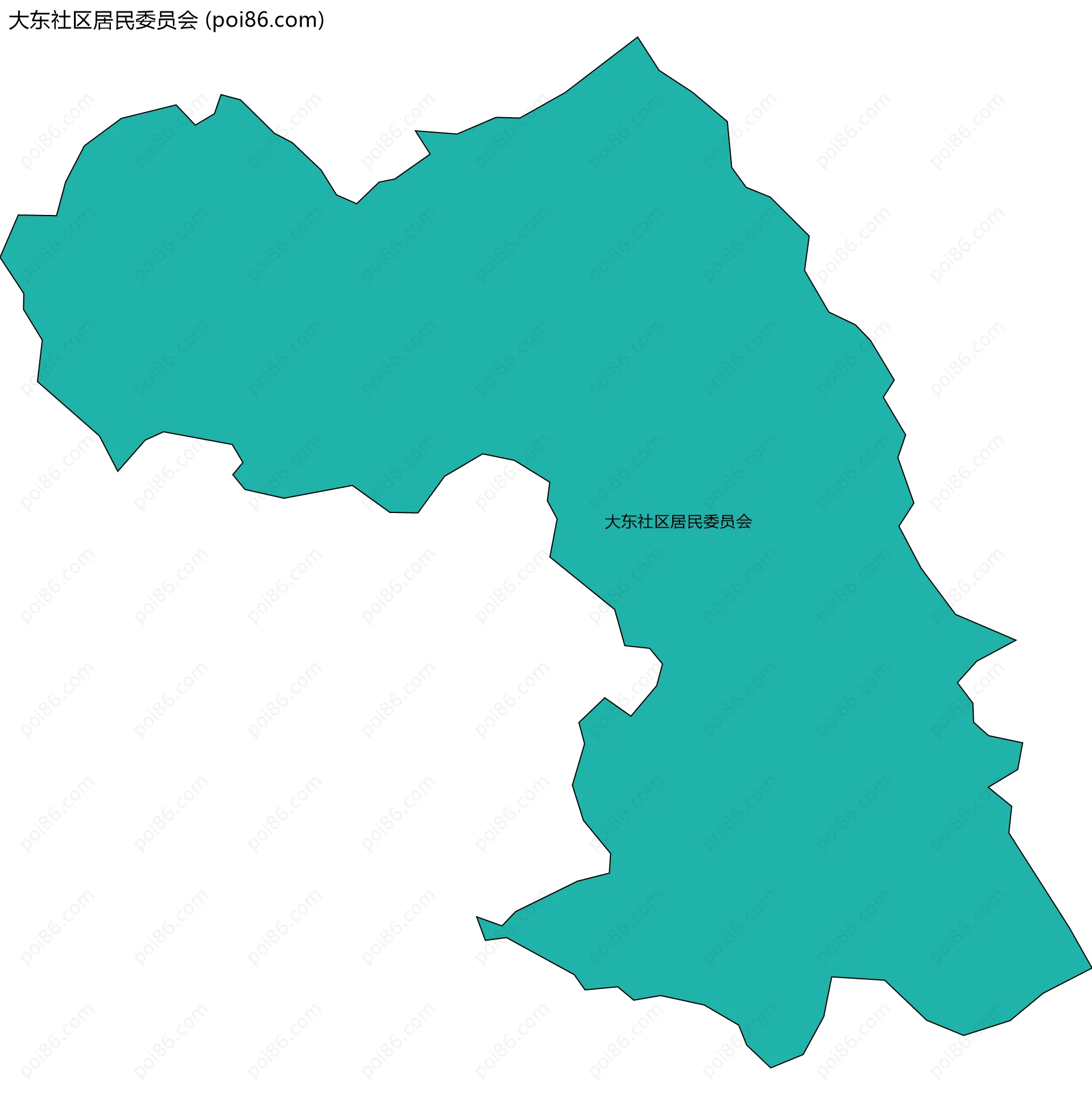 大东社区居民委员会边界地图