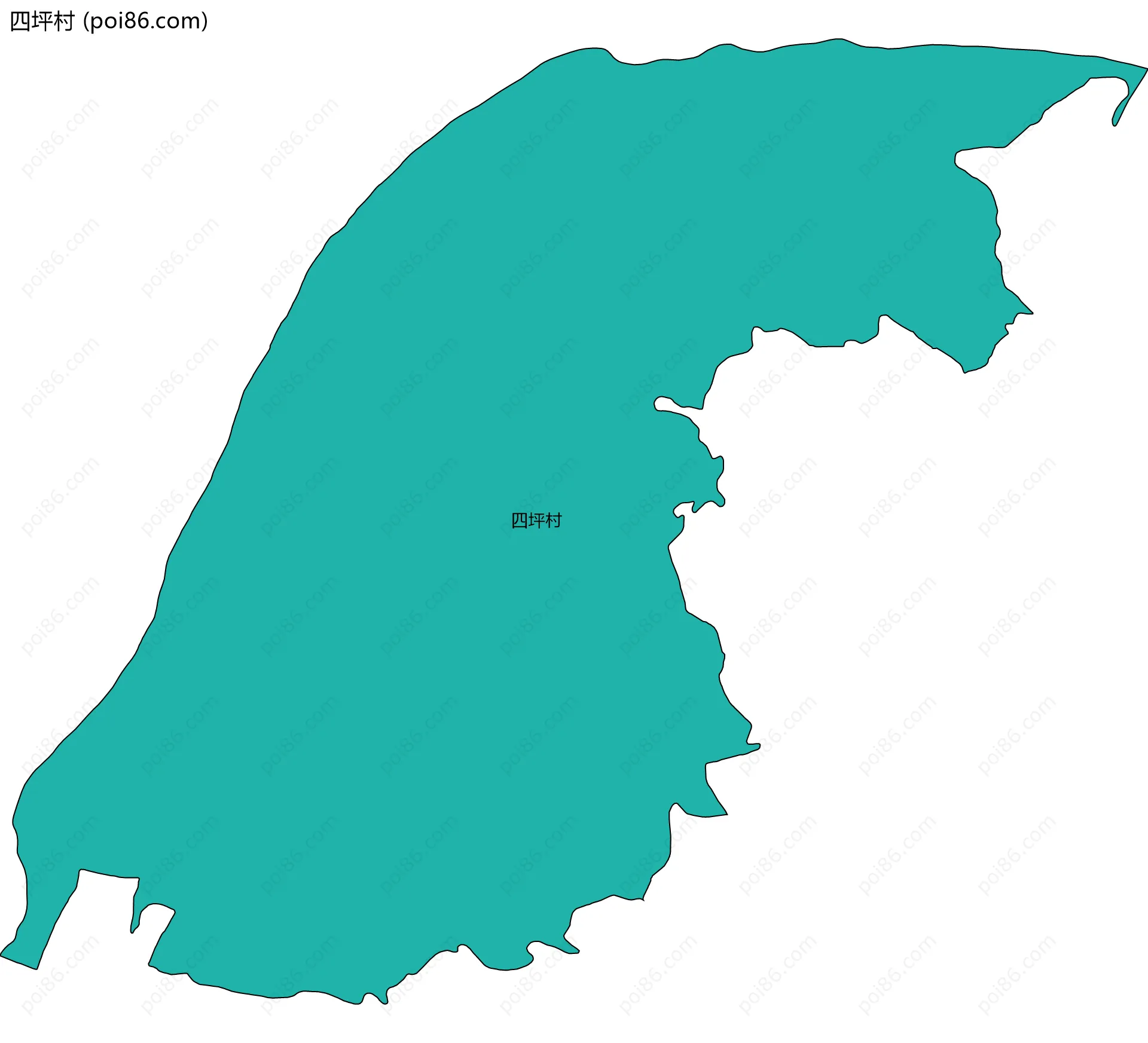 四坪村边界地图