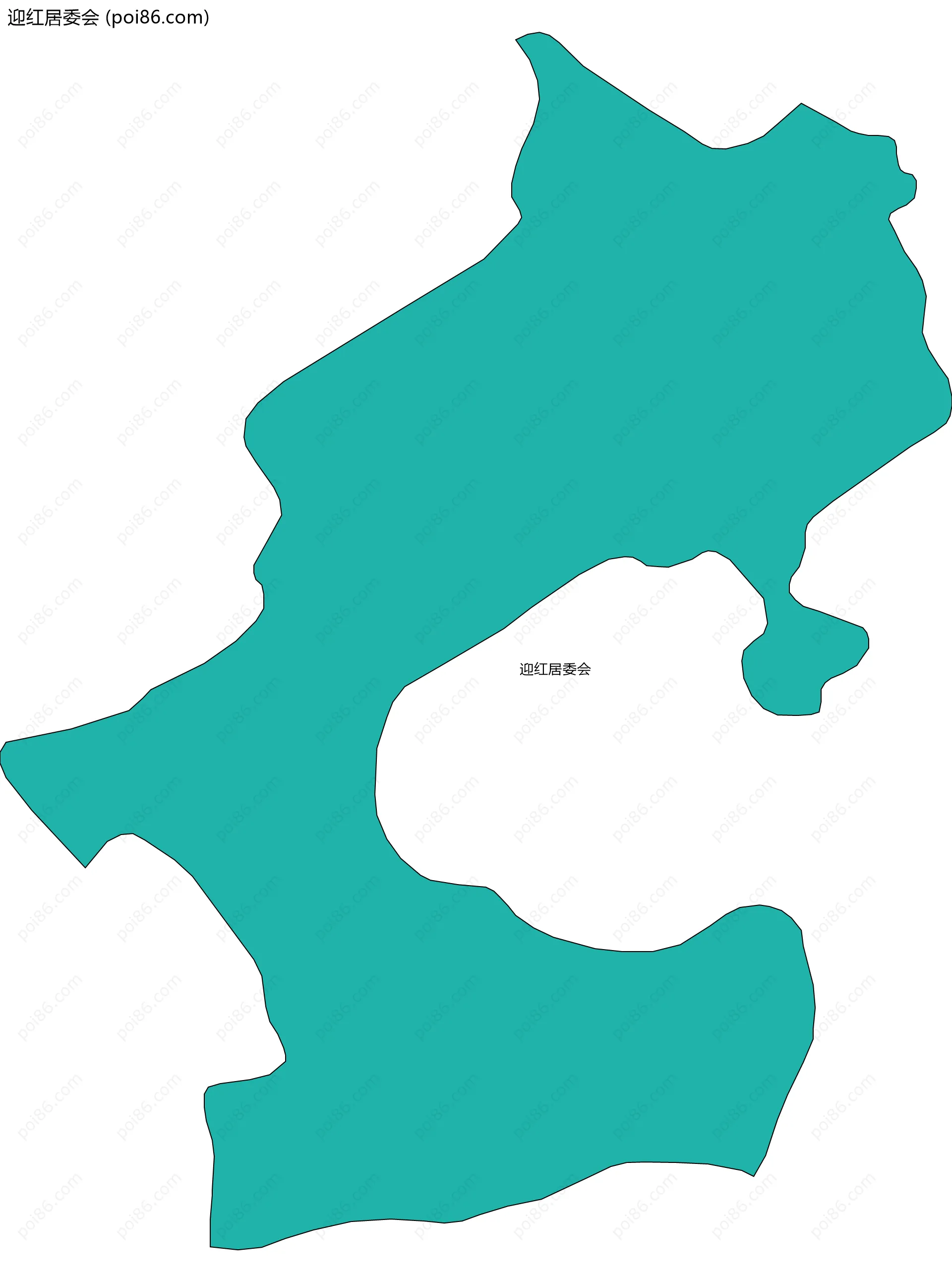 迎红居委会边界地图