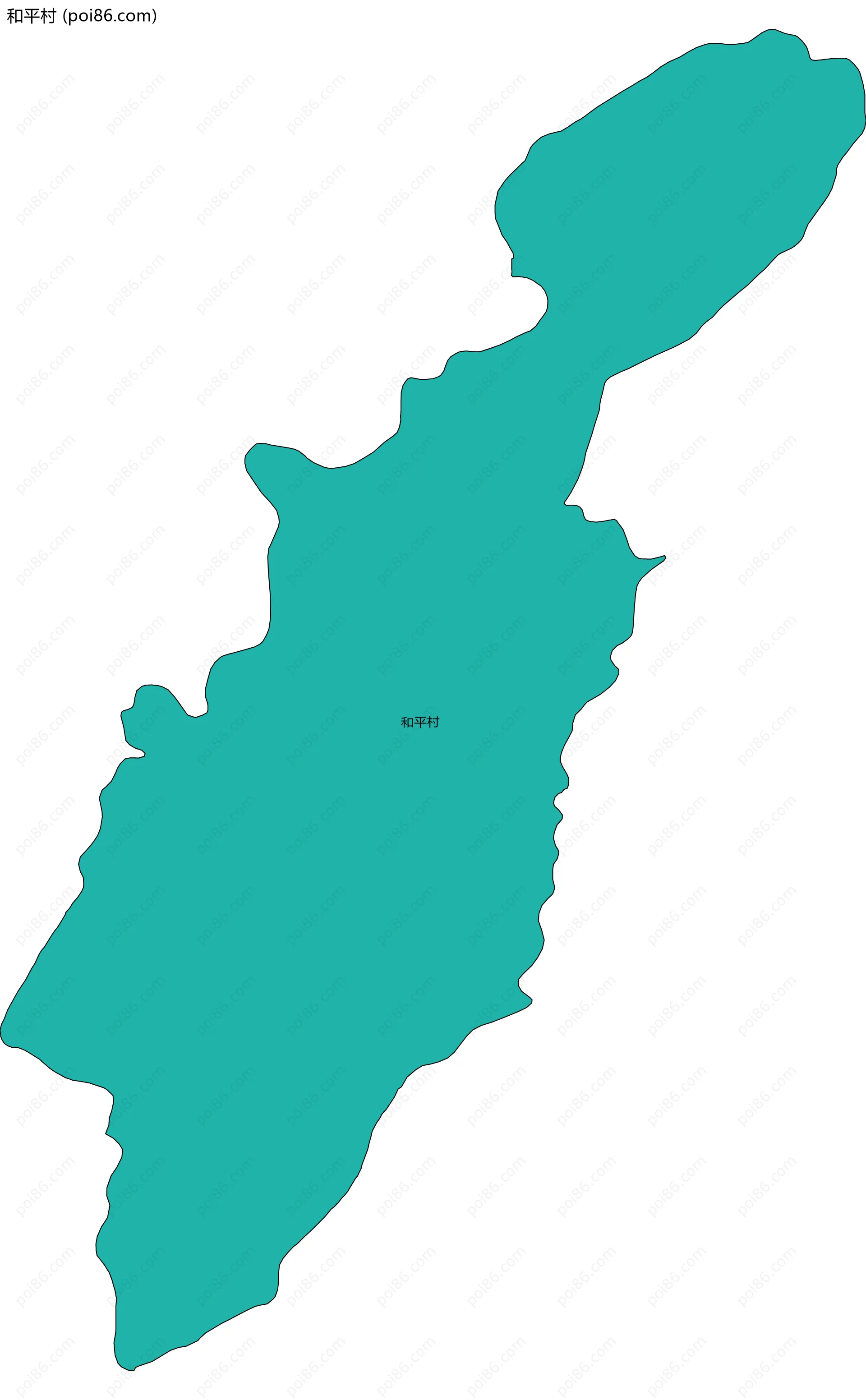 和平村边界地图