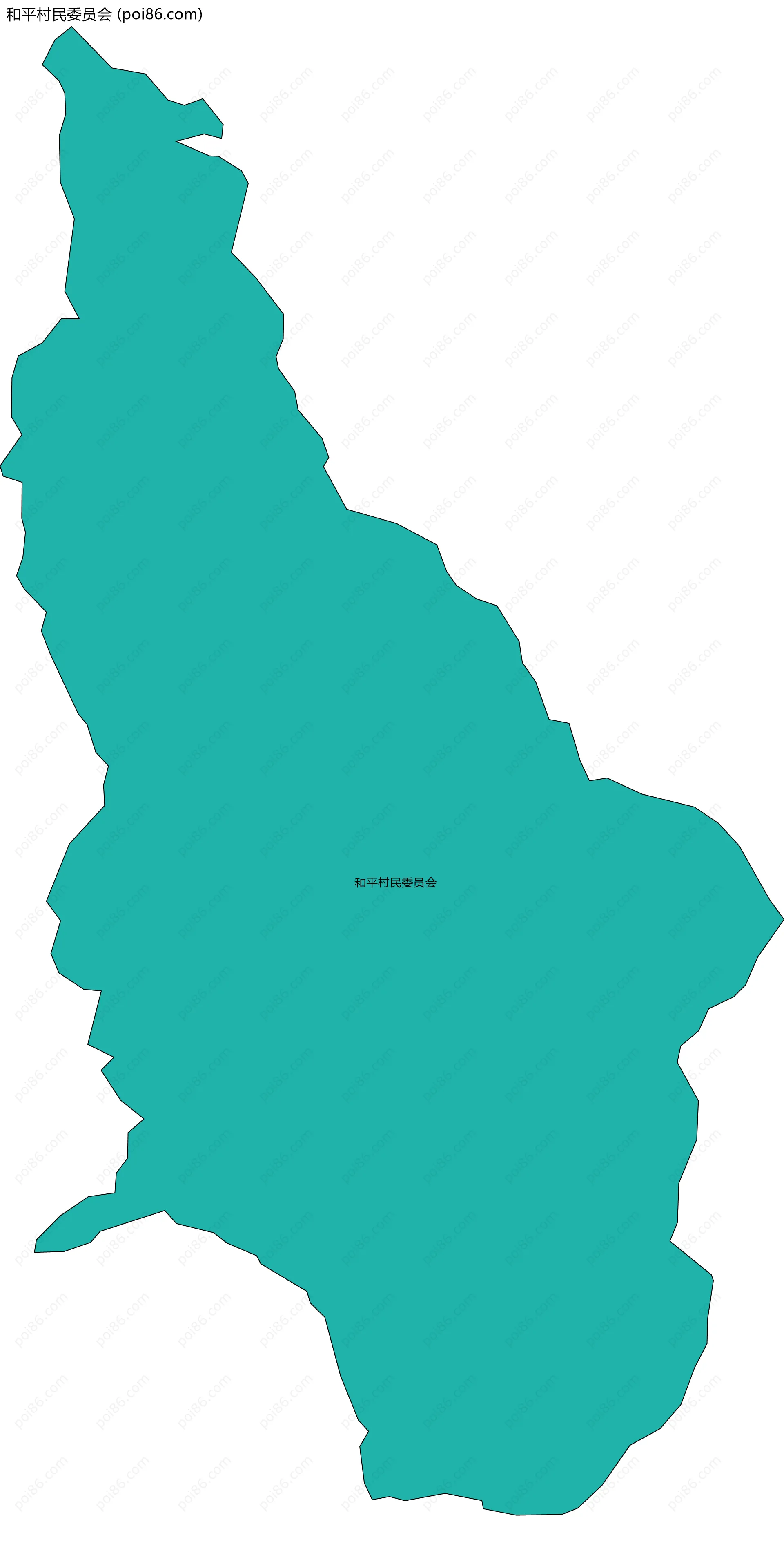 和平村民委员会边界地图