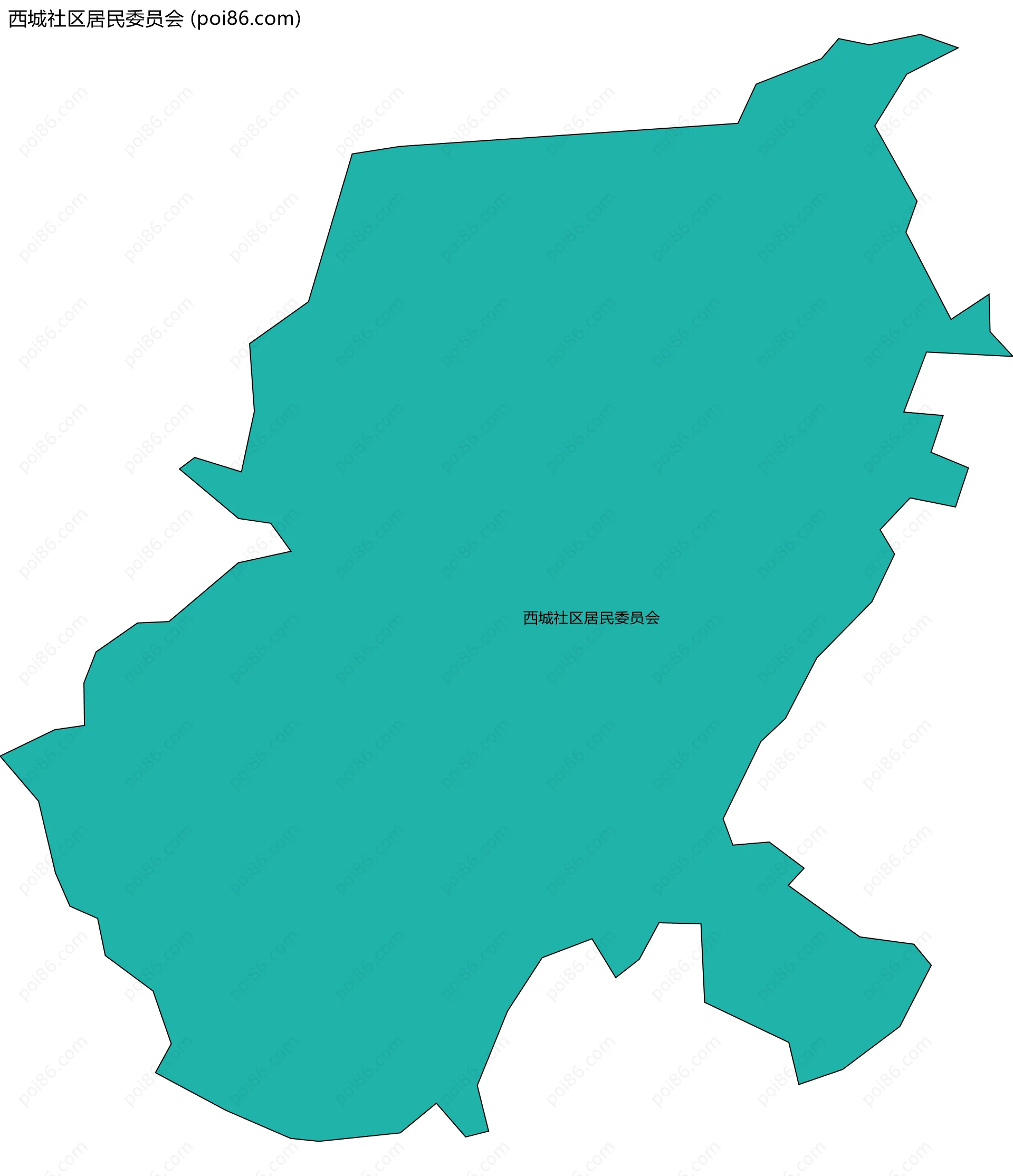 西城社区居民委员会边界地图
