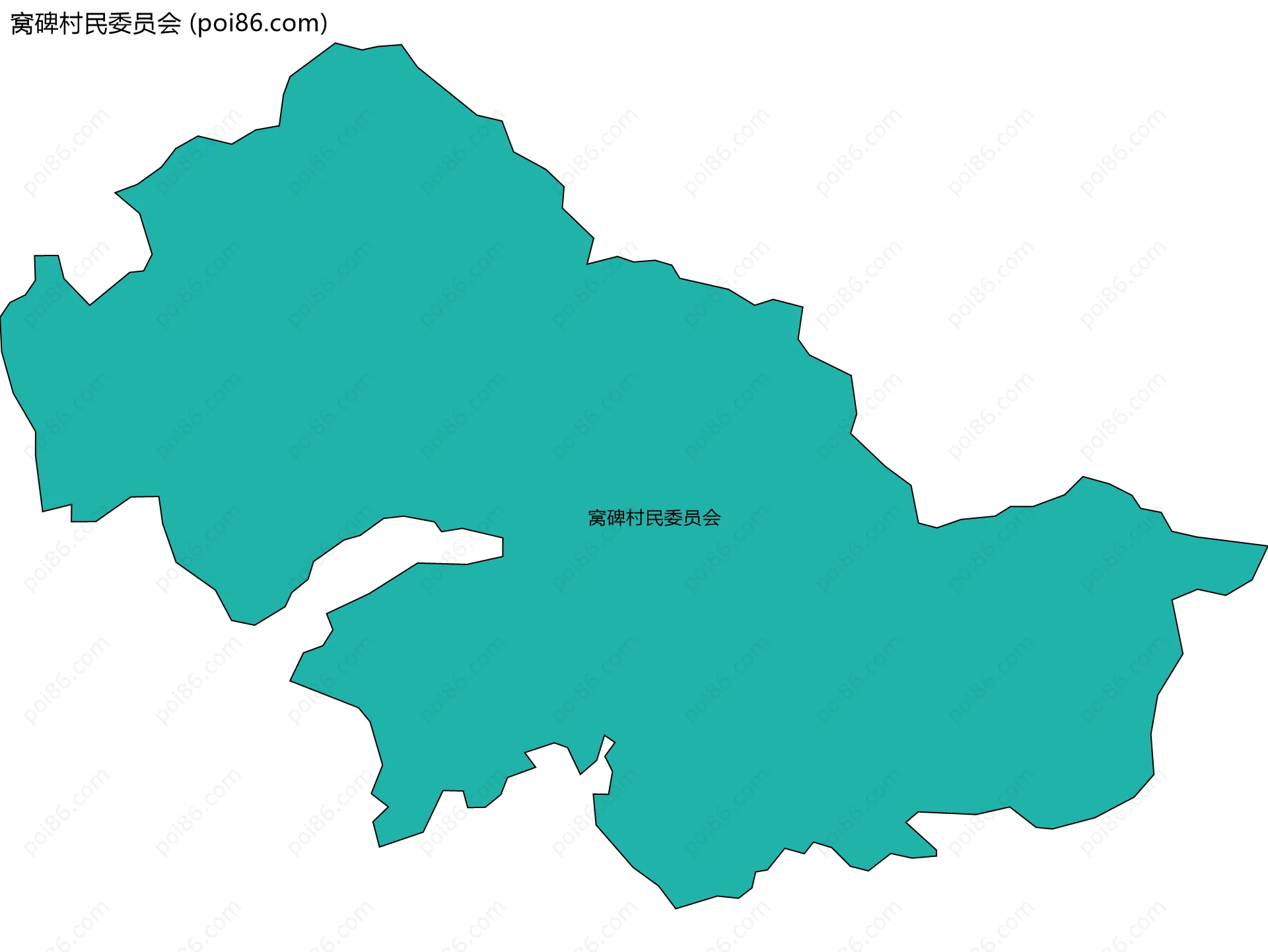 窝碑村民委员会边界地图