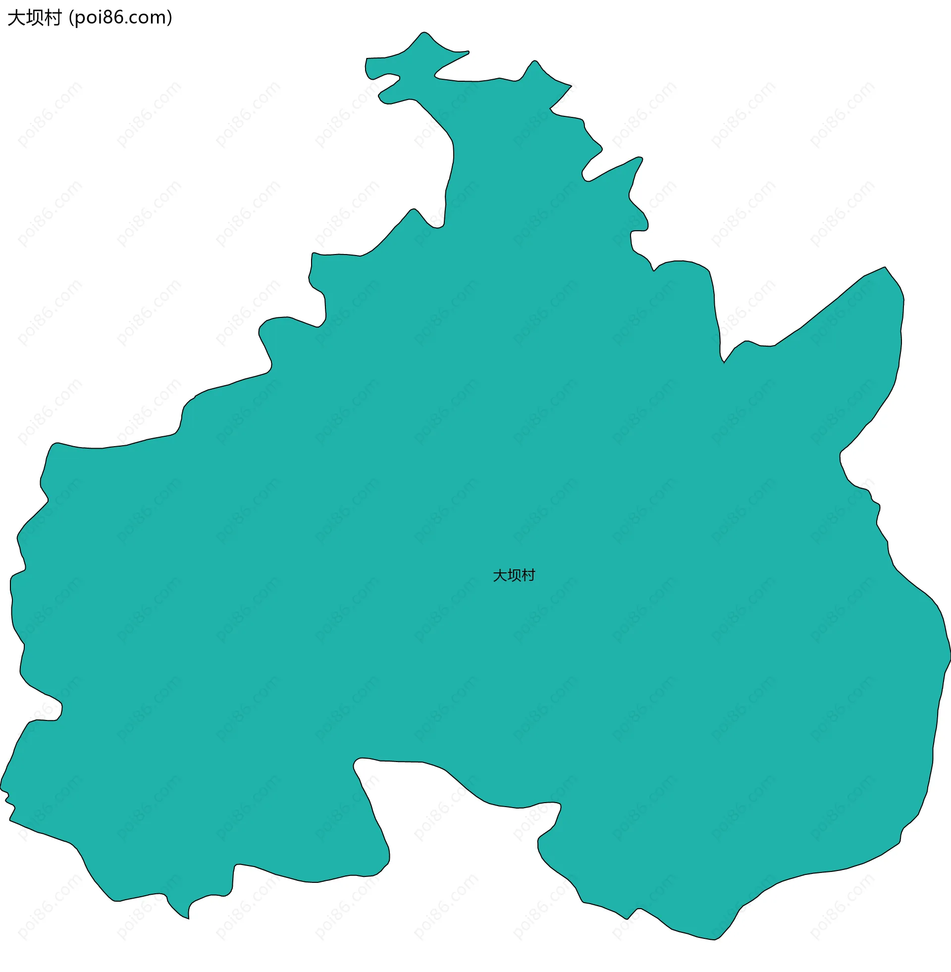 大坝村边界地图