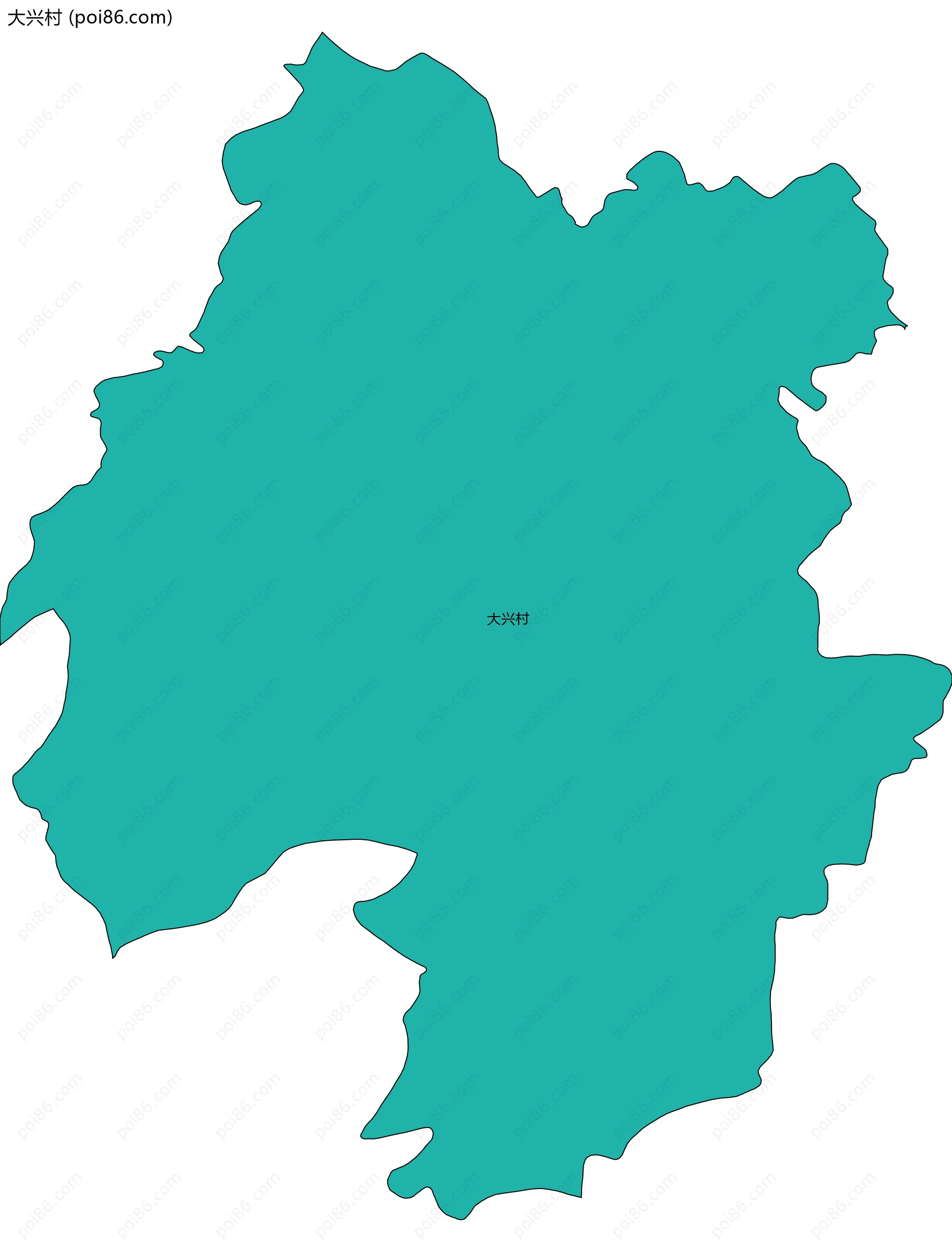 大兴村边界地图