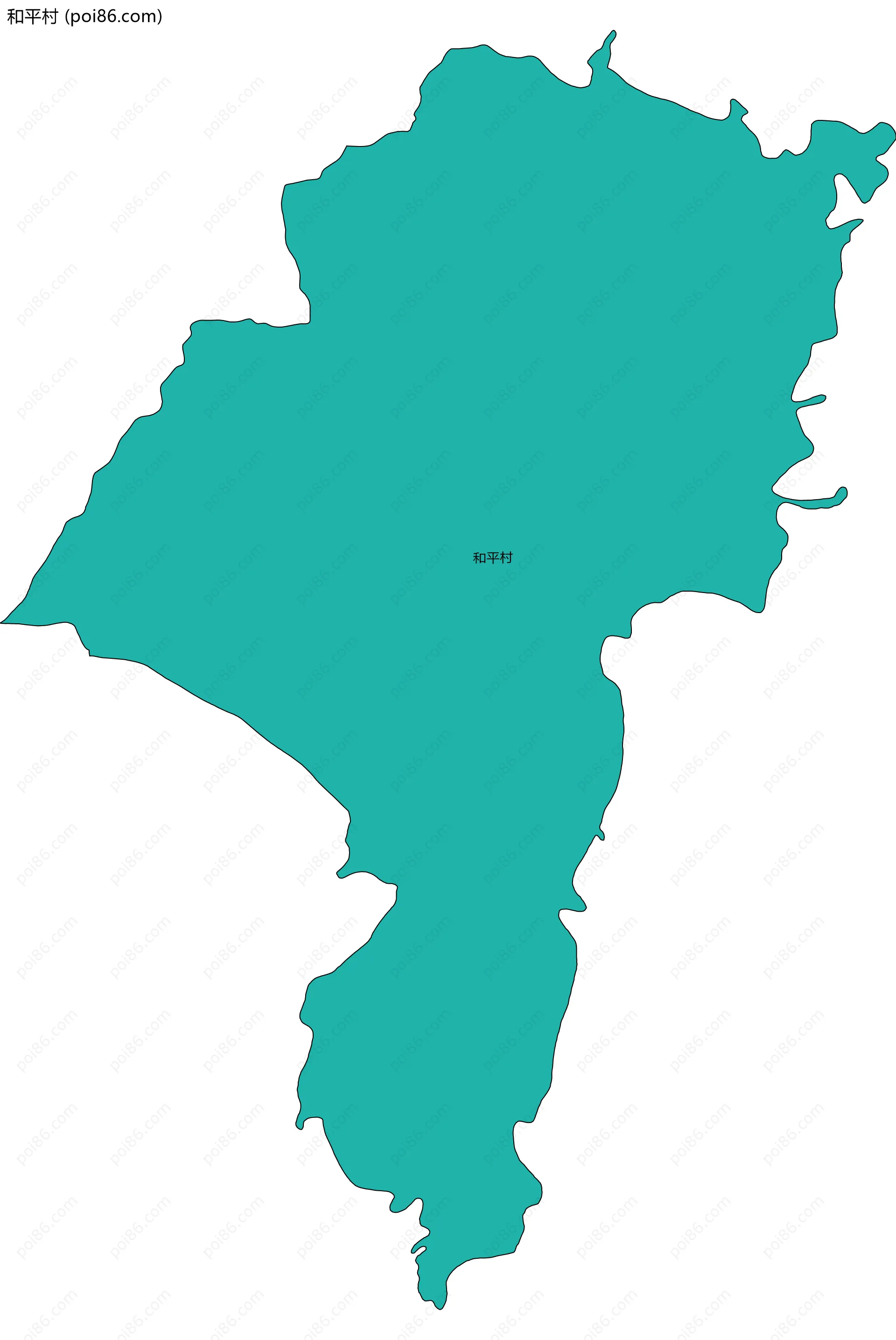 和平村边界地图