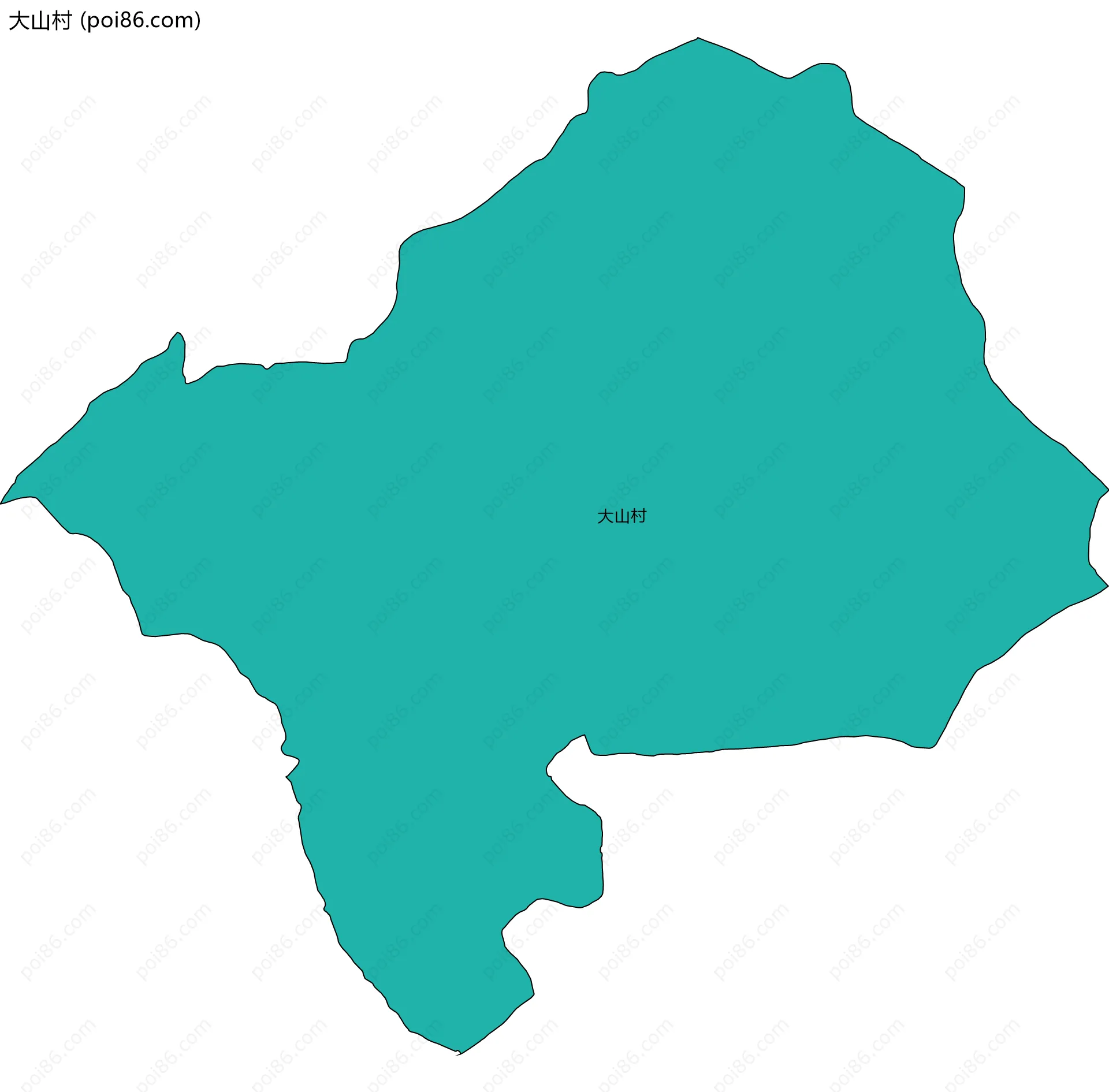 大山村边界地图