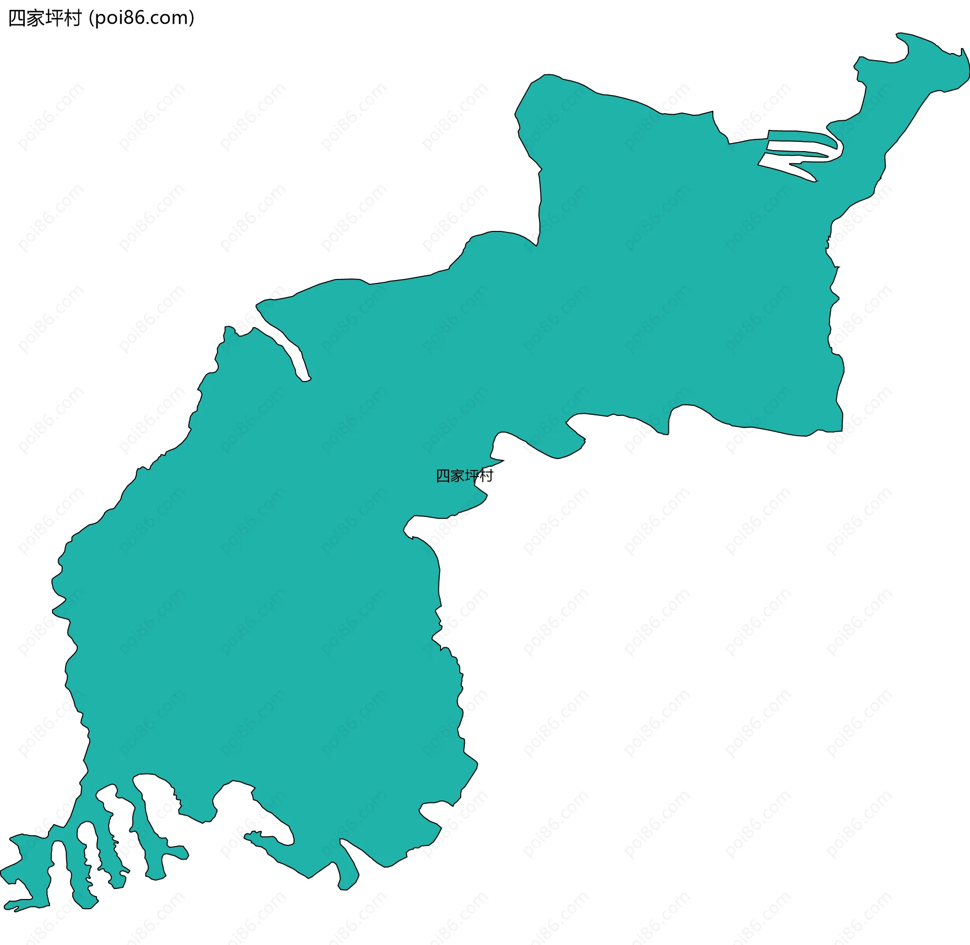 四家坪村边界地图