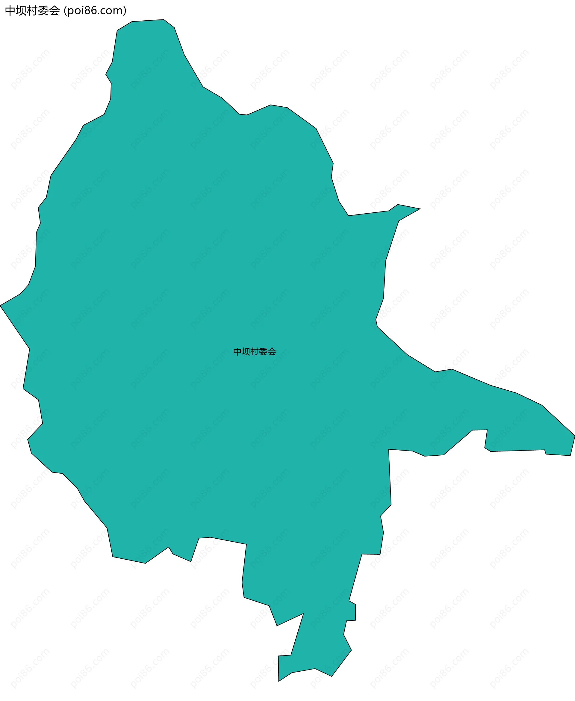 中坝村委会边界地图