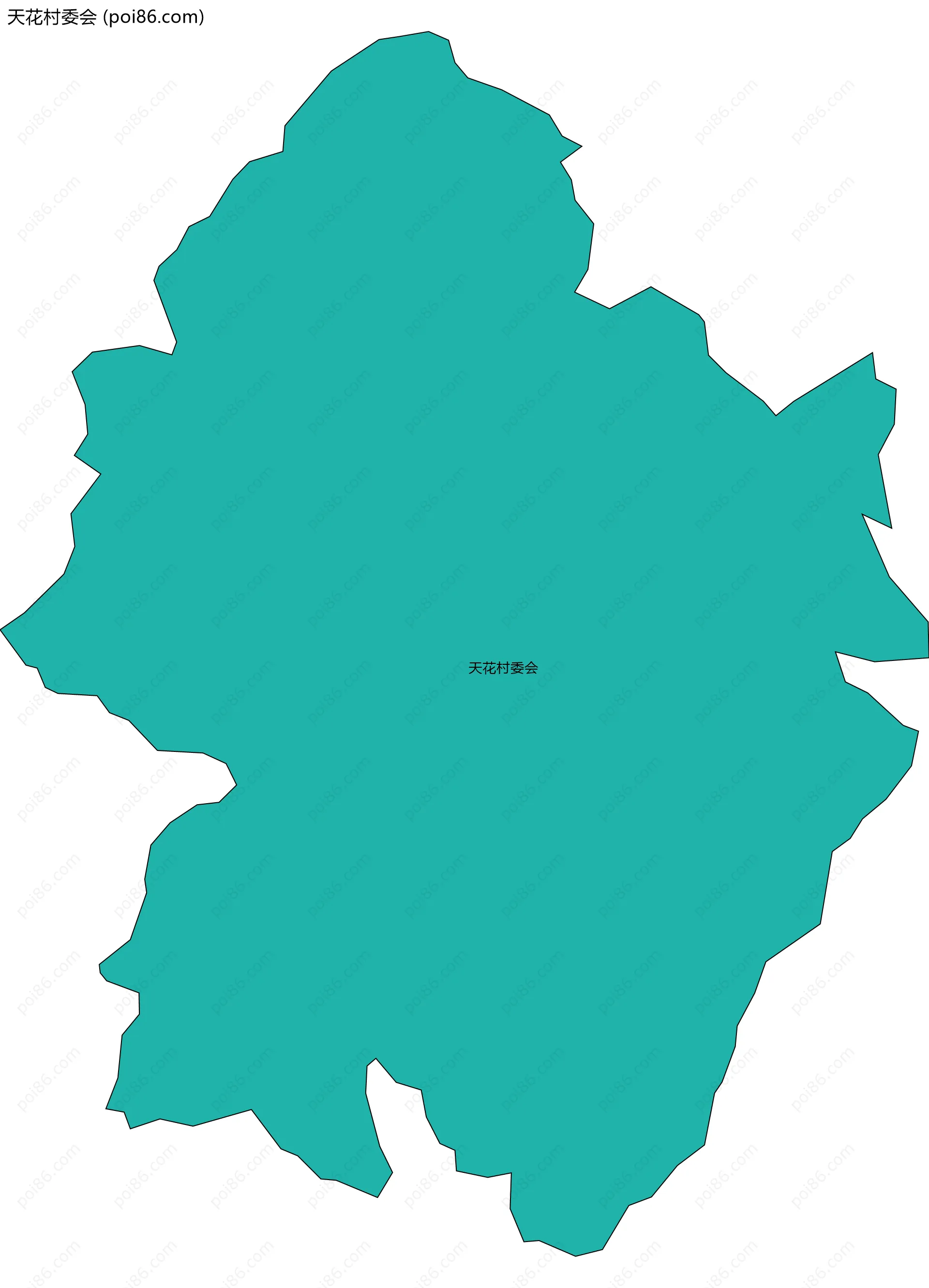 天花村委会边界地图