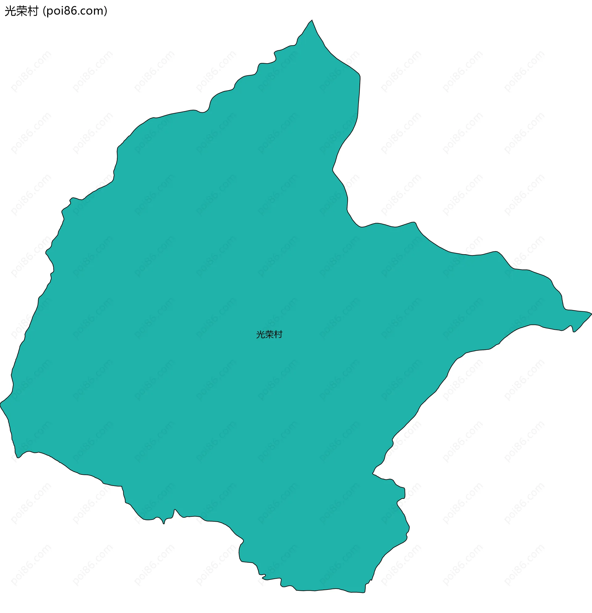 光荣村边界地图