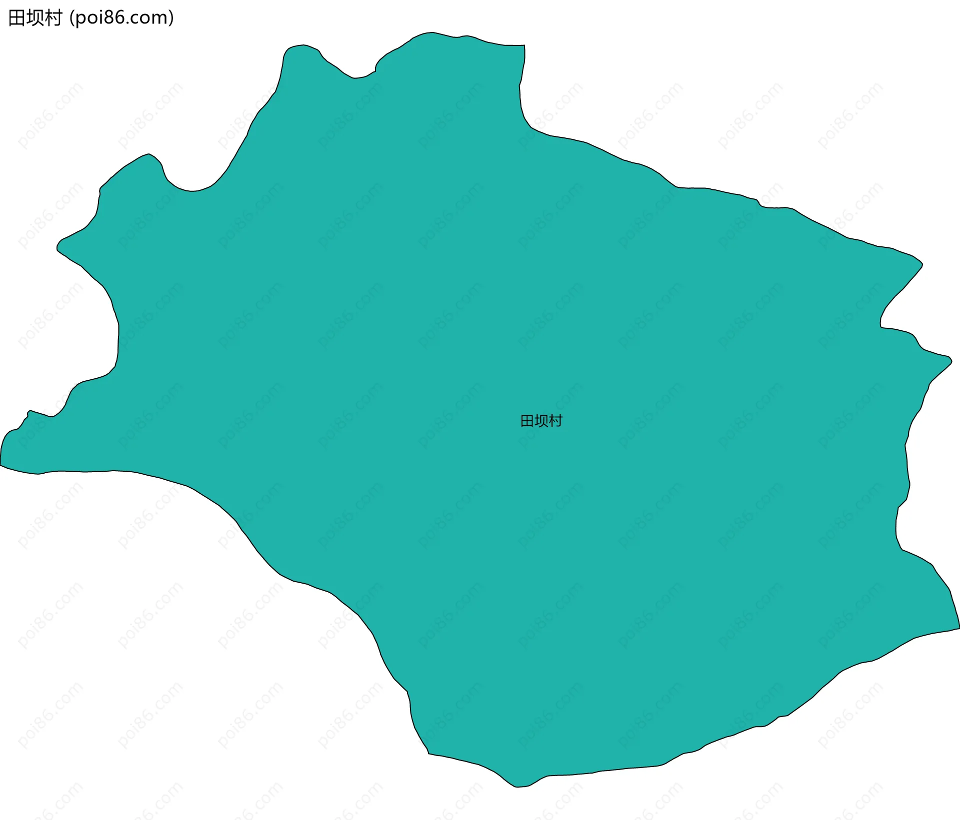 田坝村边界地图