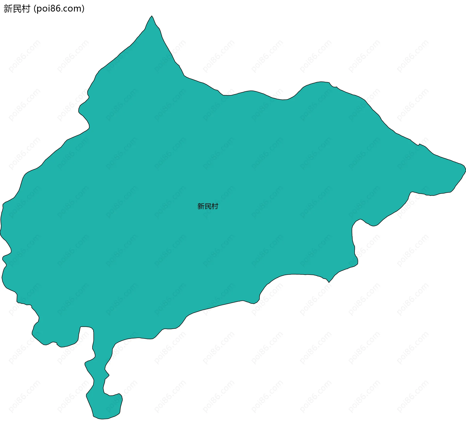 新民村边界地图