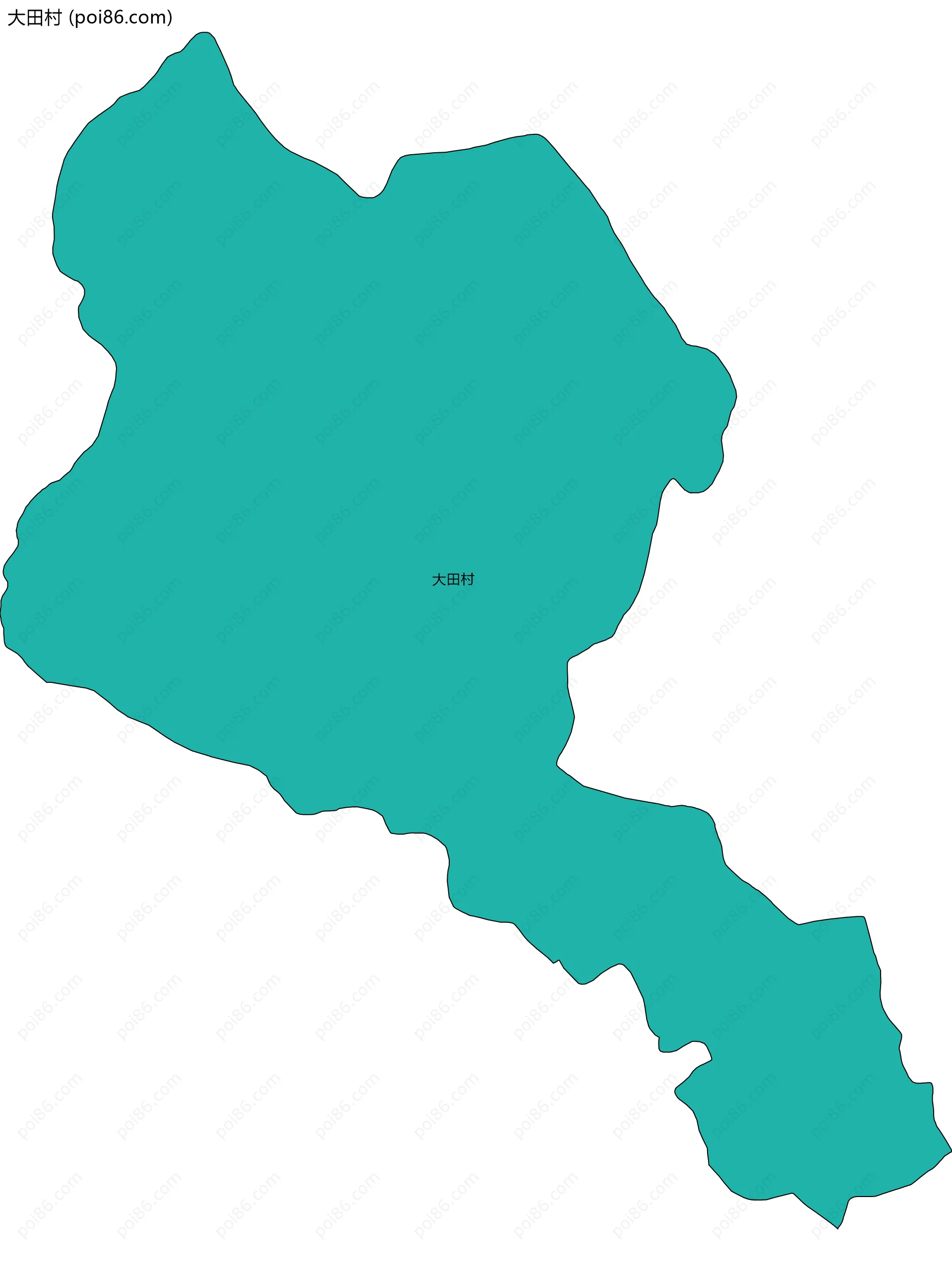 大田村边界地图