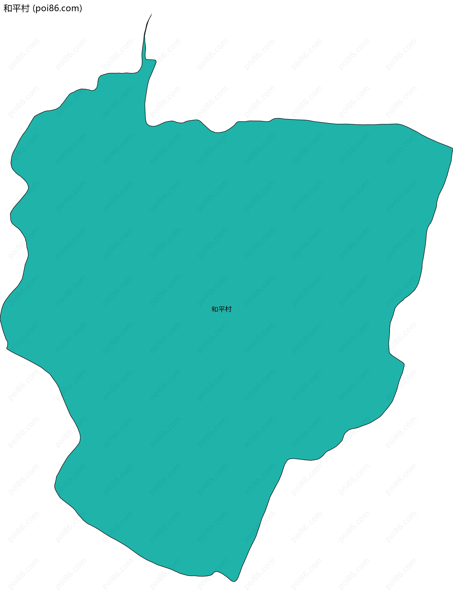 和平村边界地图