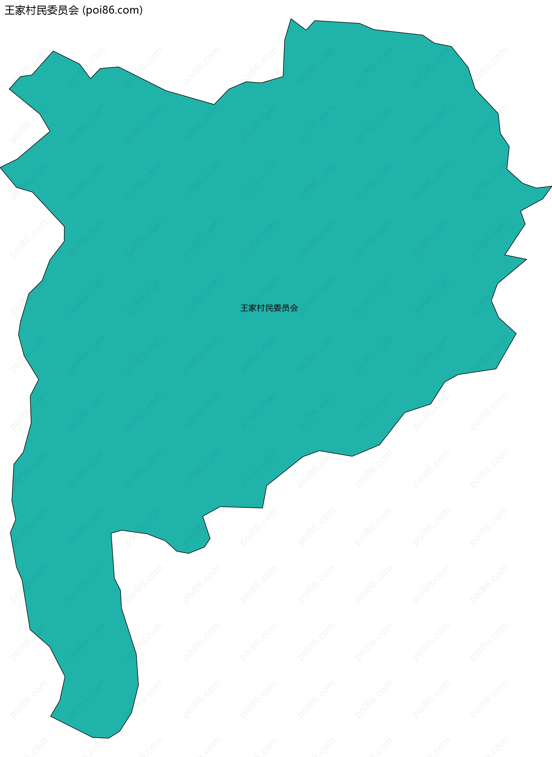 王家村民委员会边界地图