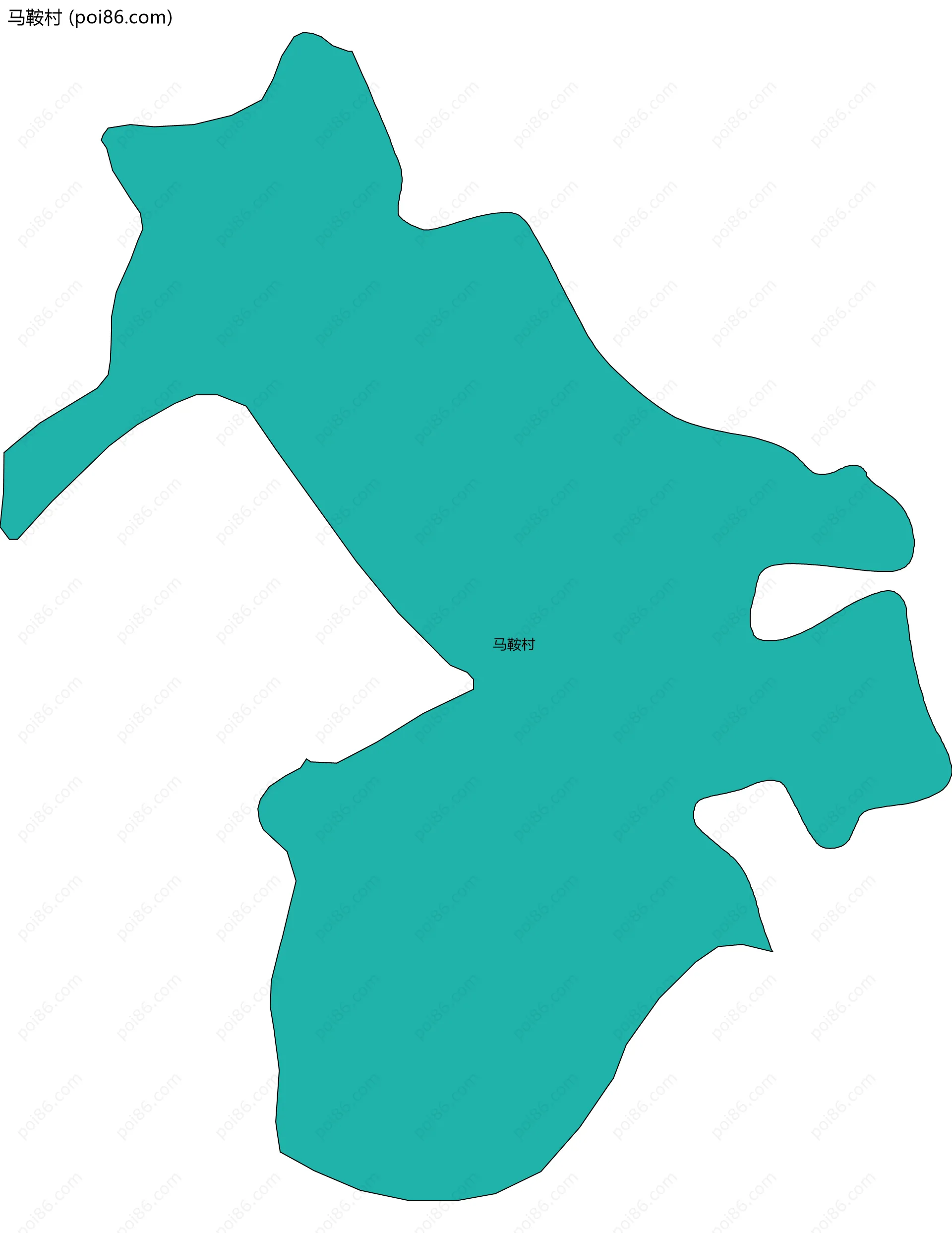 马鞍村边界地图