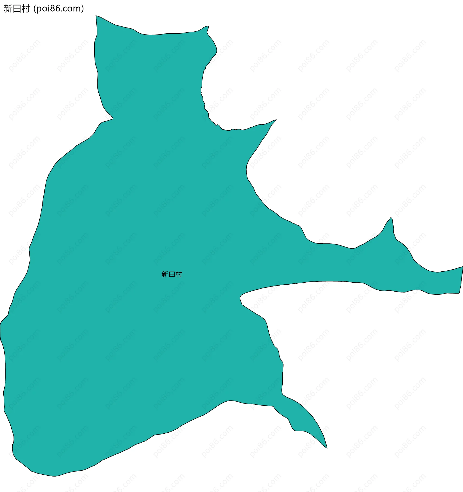 新田村边界地图