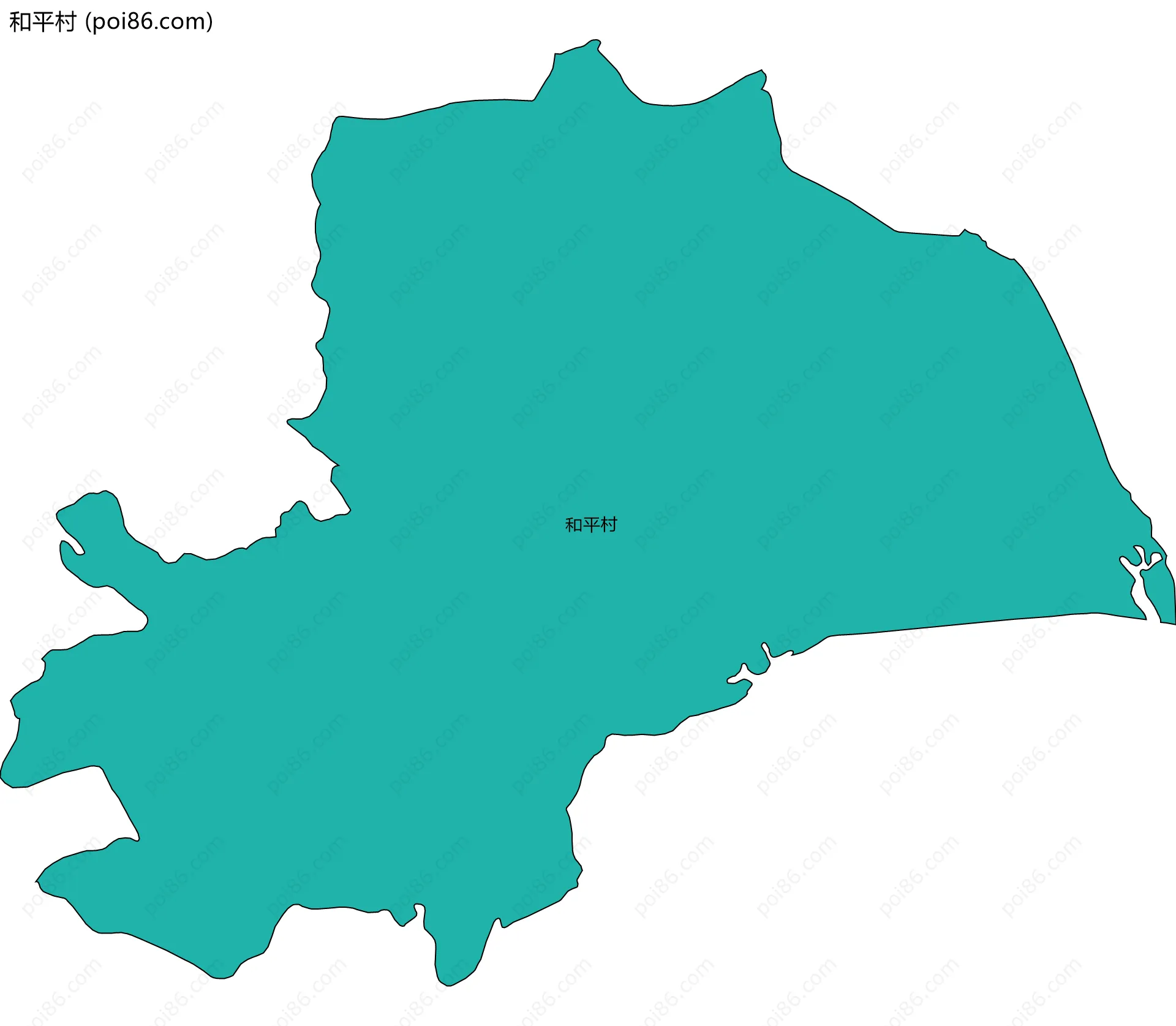 和平村边界地图