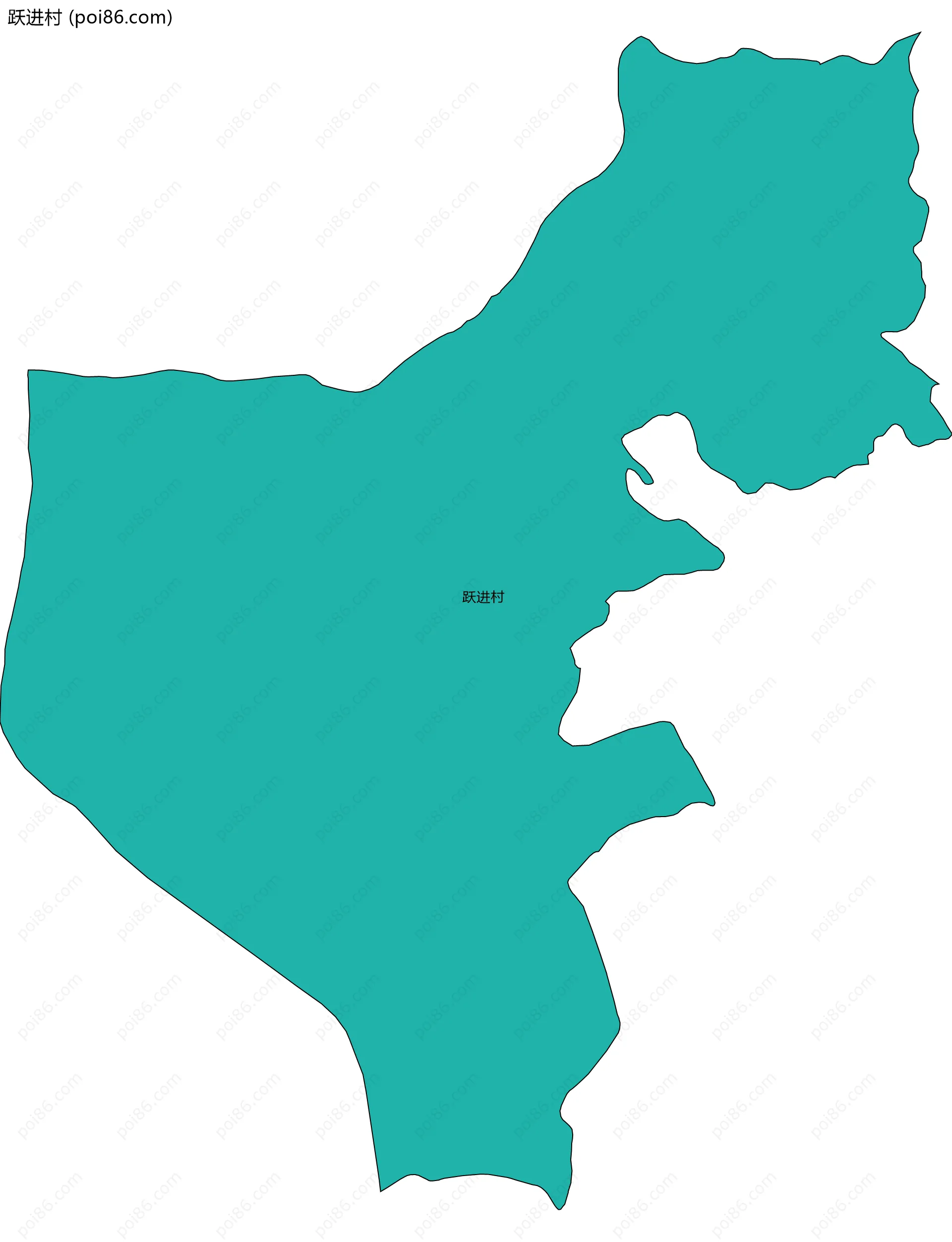 跃进村边界地图